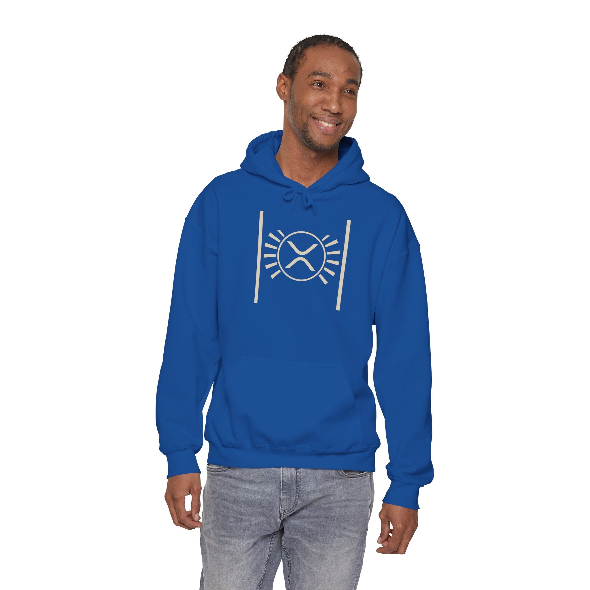 XRP Minimalist Logo Hoodie — Crypto Sun Symbol Sweatshirt