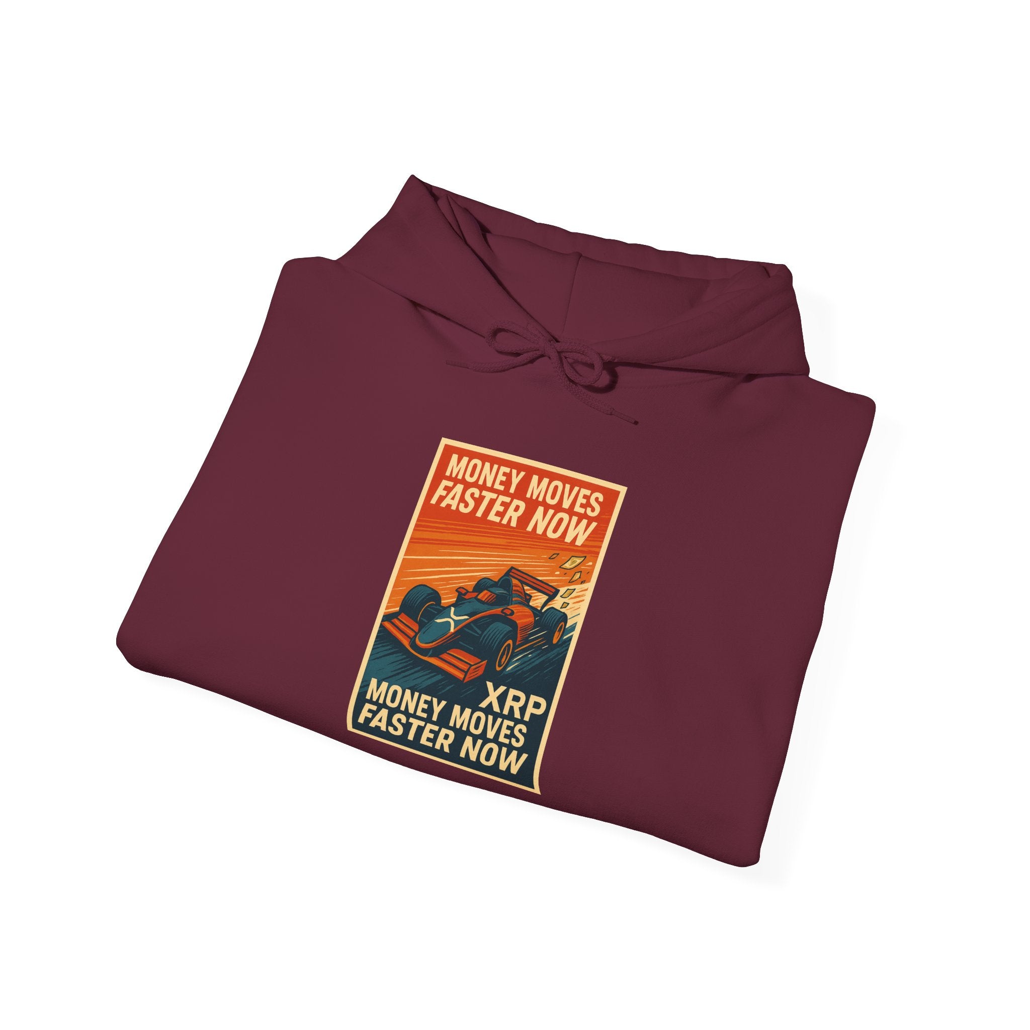 XRP 'Money Moves Faster Now' Hoodie – Crypto Retro Graphic Pullover