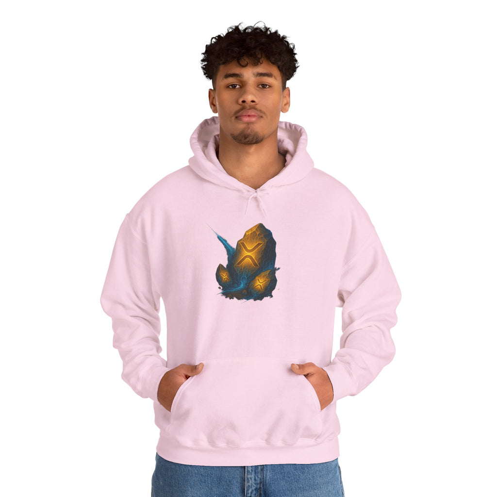 Rune Stone Hoodie — Glowing Mystic Rock Graphic Hooded Sweatshirt