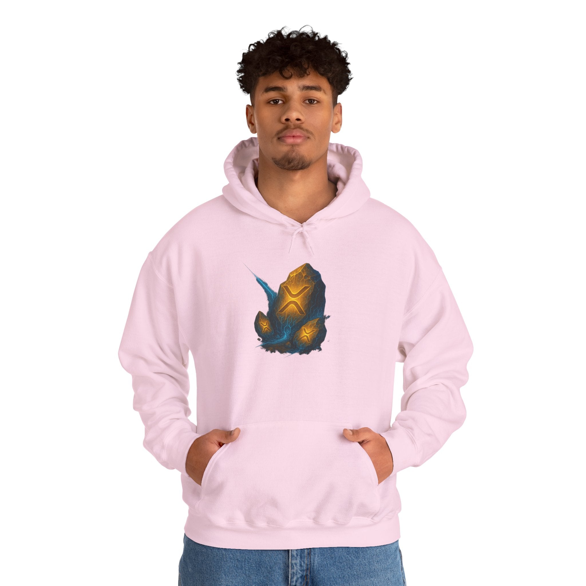 Rune Stone Hoodie — Glowing Mystic Rock Graphic Hooded Sweatshirt