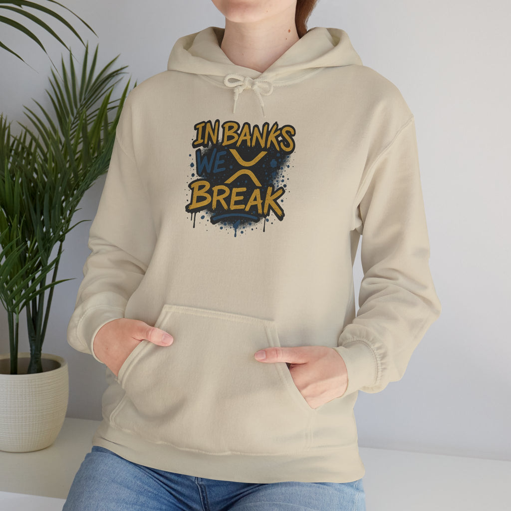 In Banks We Break Hoodie — Streetwear Graffiti Hoodie for Urban Style