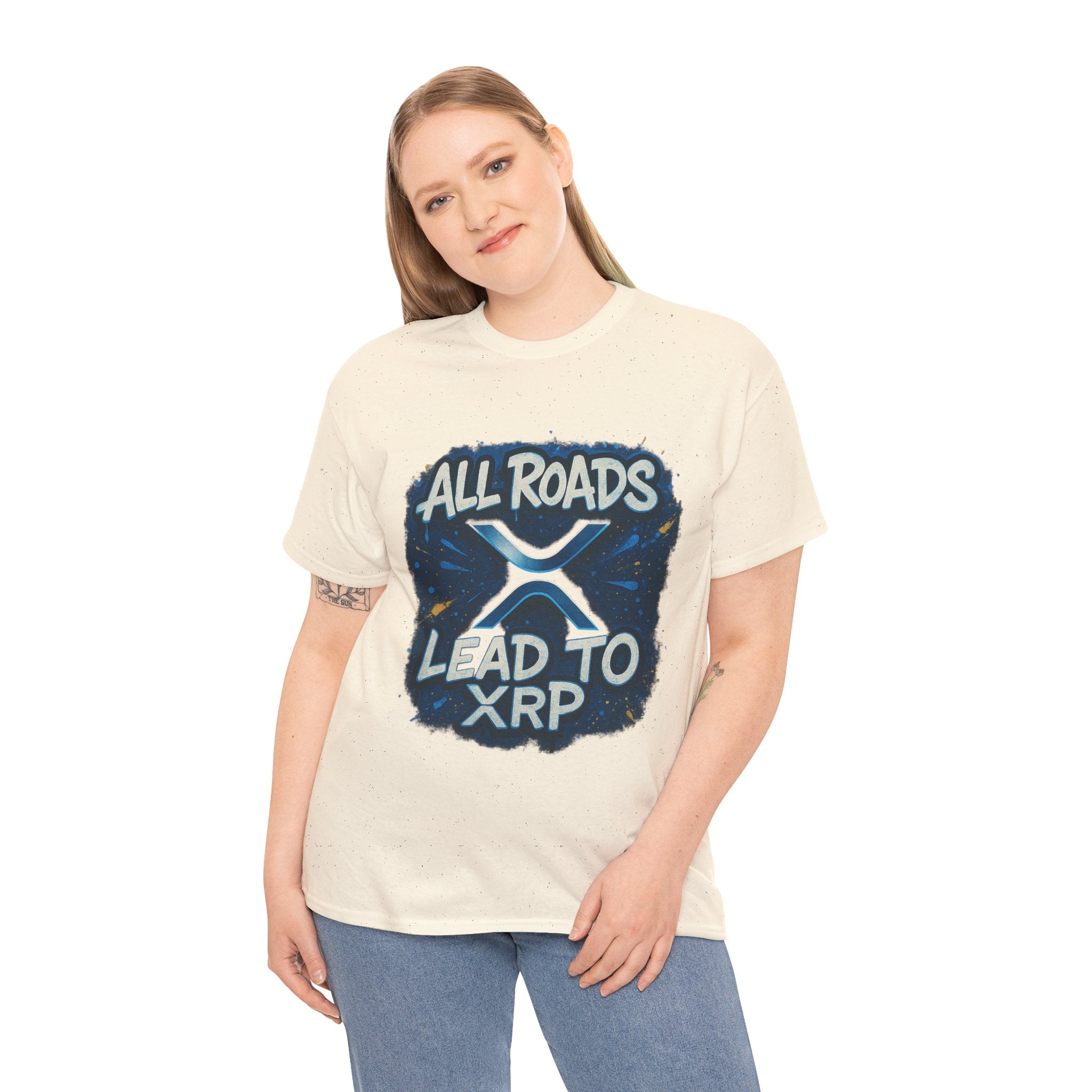 XRP Crypto T-Shirt — "All Roads Lead to XRP" Graphic Tee