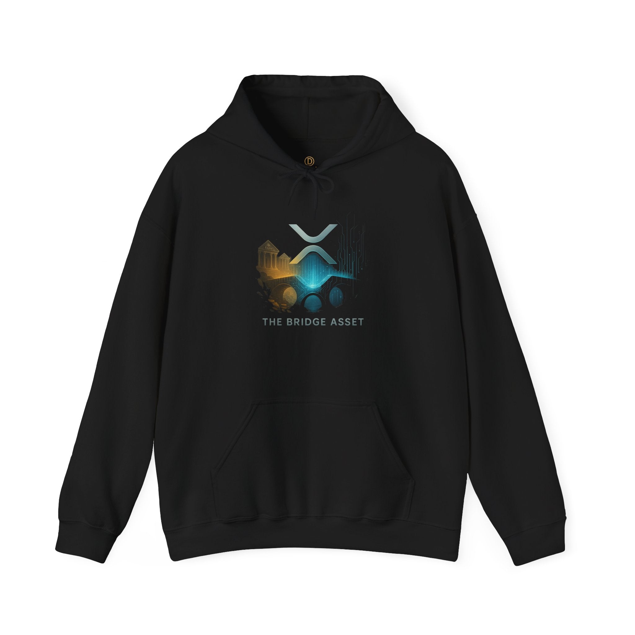 Bridge Asset Logo Hoodie — Minimal Crypto XRP Design