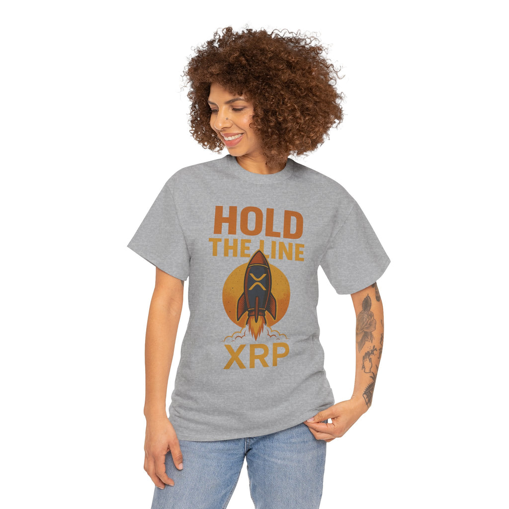 XRP Hold The Line Rocket Tee — Crypto Investor T‑Shirt