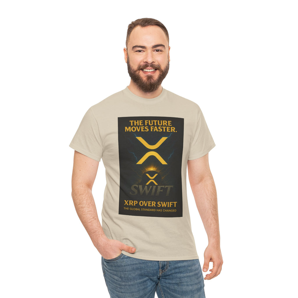 XRP Swift Crypto T-Shirt — “The Future Moves Faster” XRP Over Swift Tee