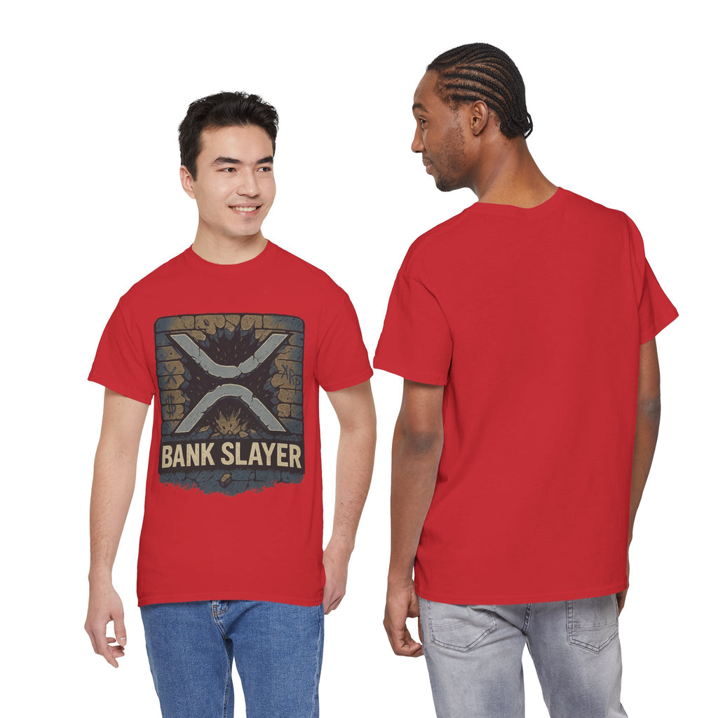 Bank Slayer T‑Shirt — Retro Grunge Crypto XRP Design
