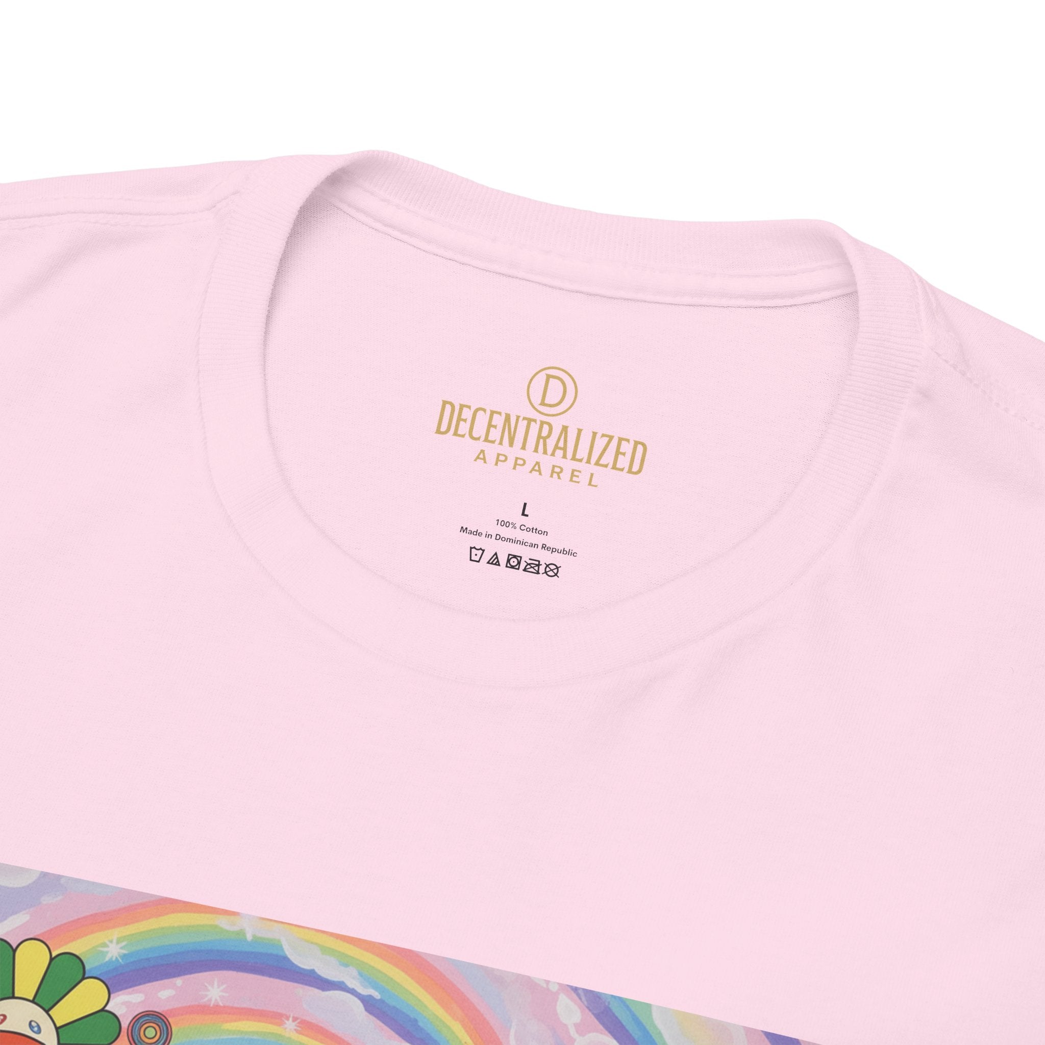 Crypto Rainbow T-Shirt — Bitcoin & Ethereum Hippie Art Tee