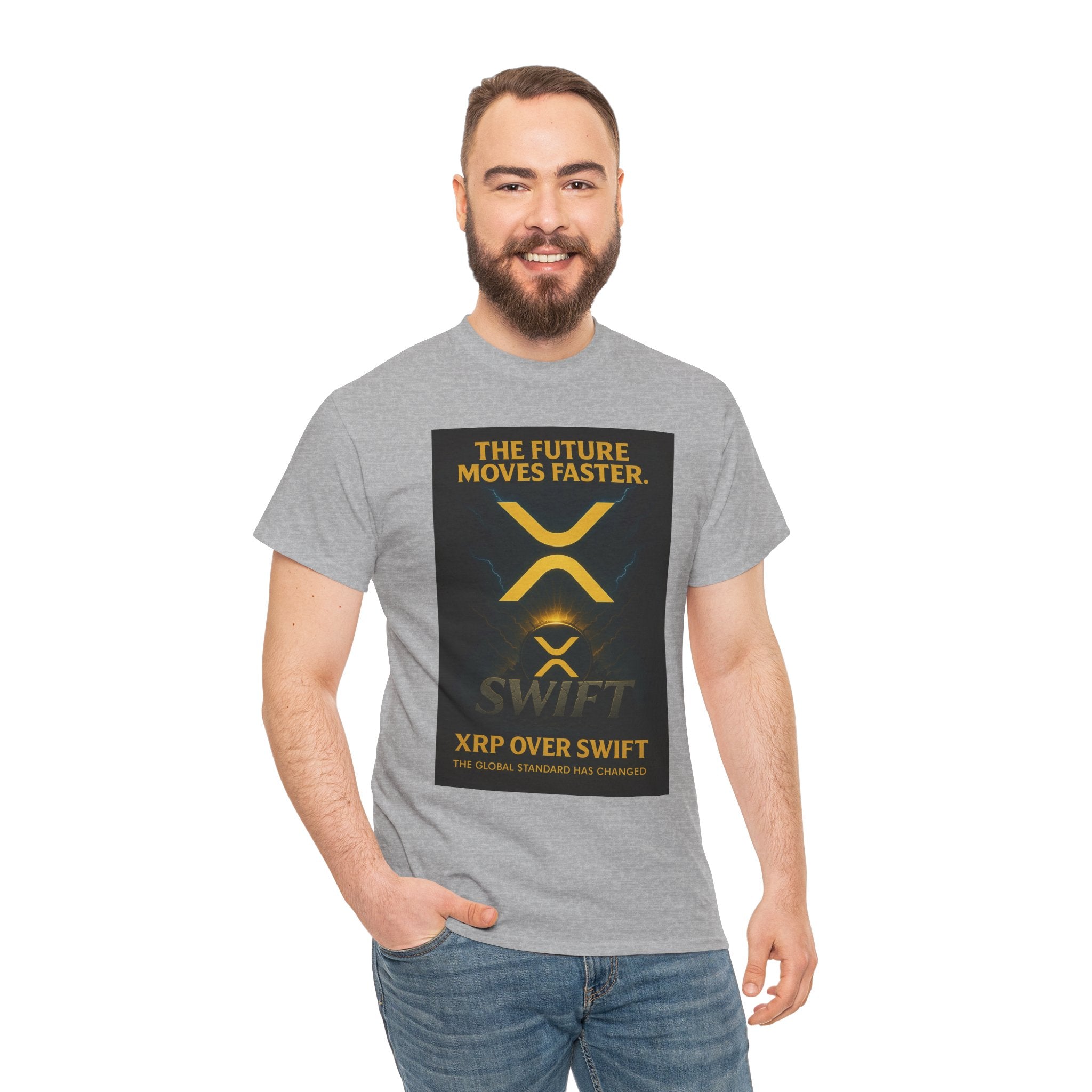 XRP Swift Crypto T-Shirt — “The Future Moves Faster” XRP Over Swift Tee