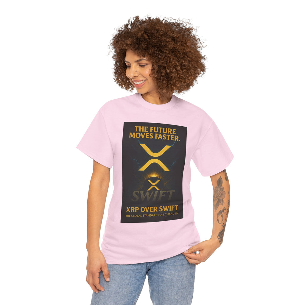 XRP Swift Crypto T-Shirt — “The Future Moves Faster” XRP Over Swift Tee