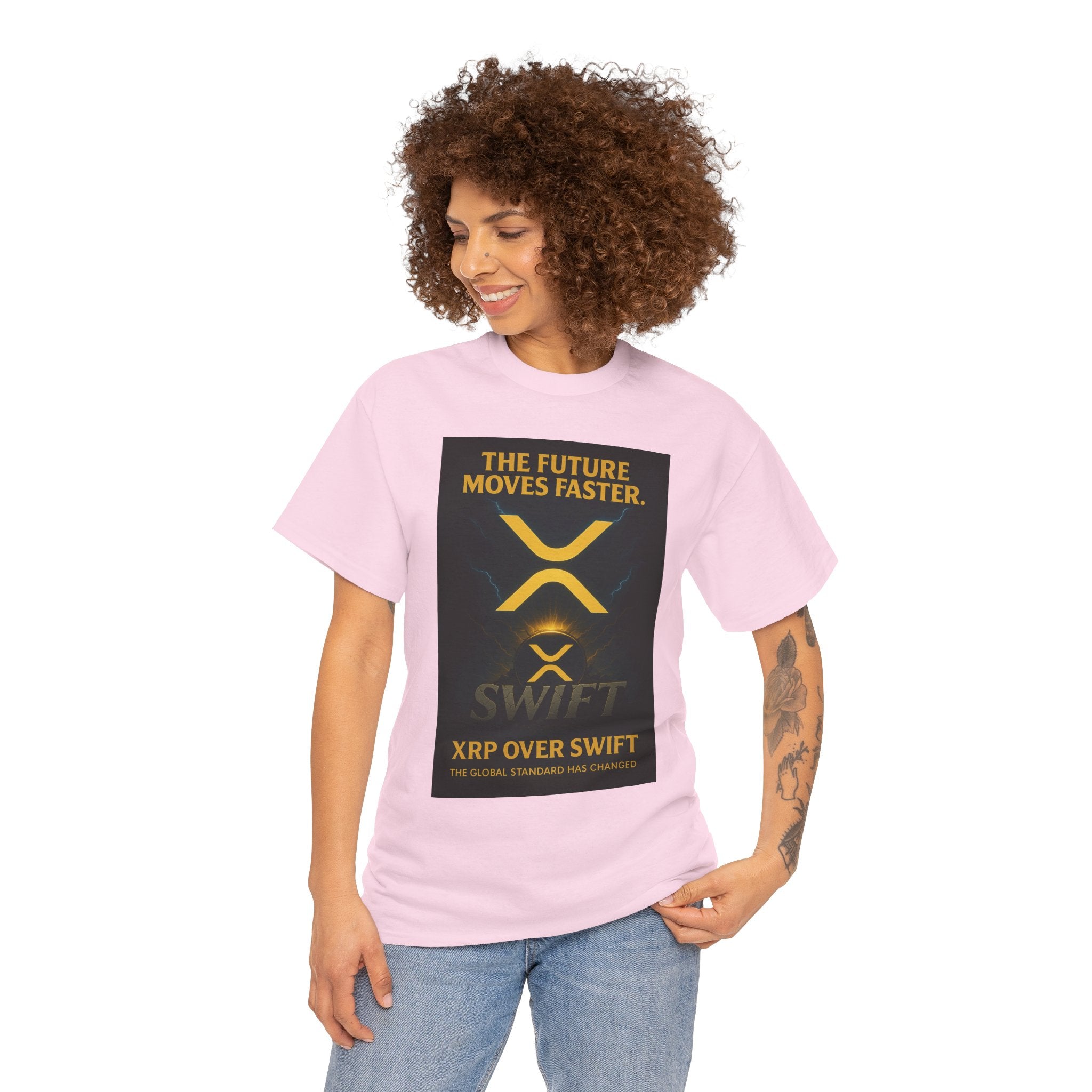 XRP Swift Crypto T-Shirt — “The Future Moves Faster” XRP Over Swift Tee