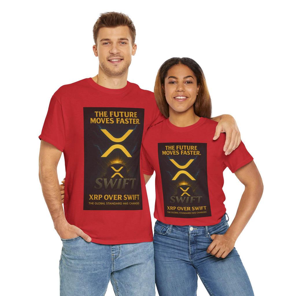 XRP Swift Crypto T-Shirt — “The Future Moves Faster” XRP Over Swift Tee