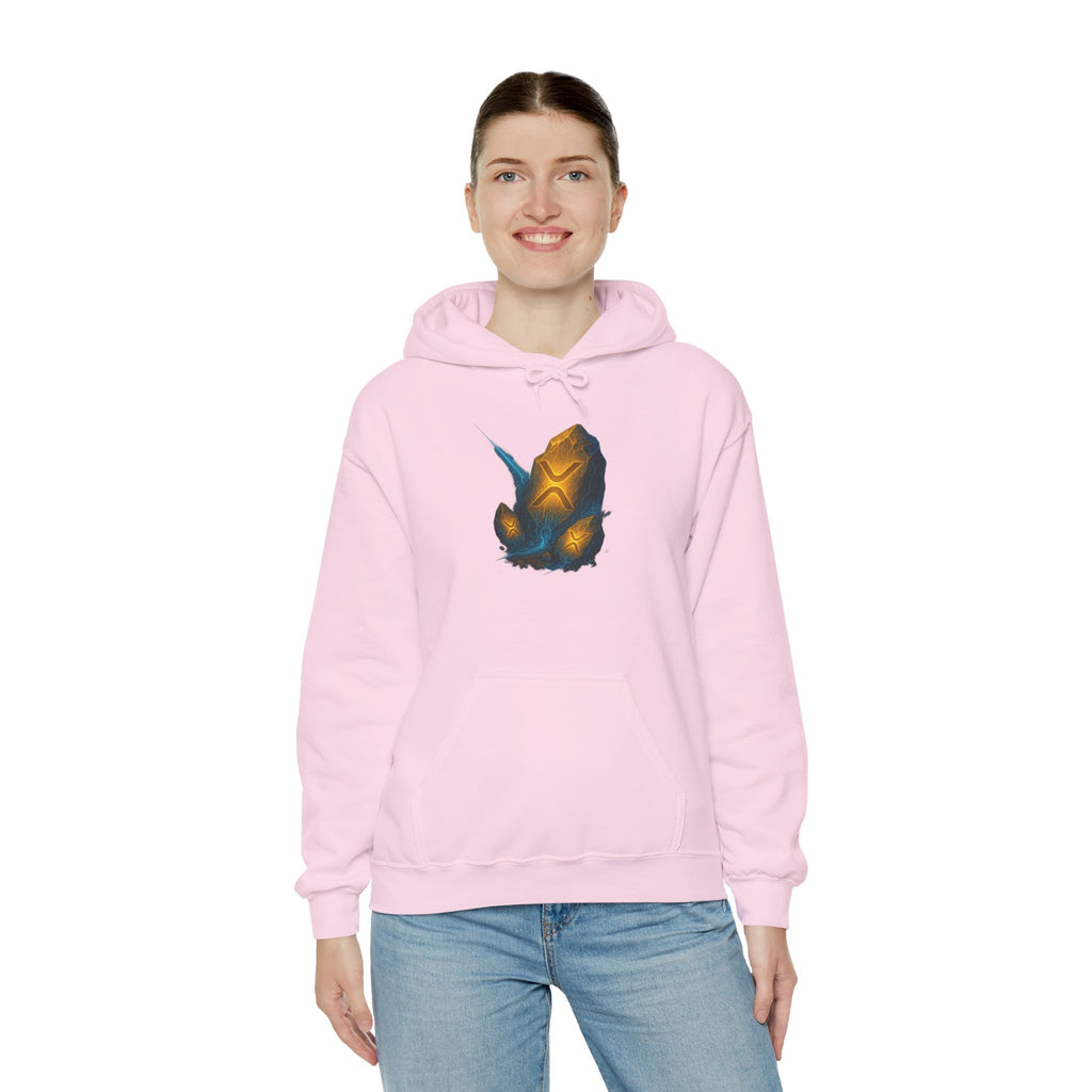 Rune Stone Hoodie — Glowing Mystic Rock Graphic Hooded Sweatshirt
