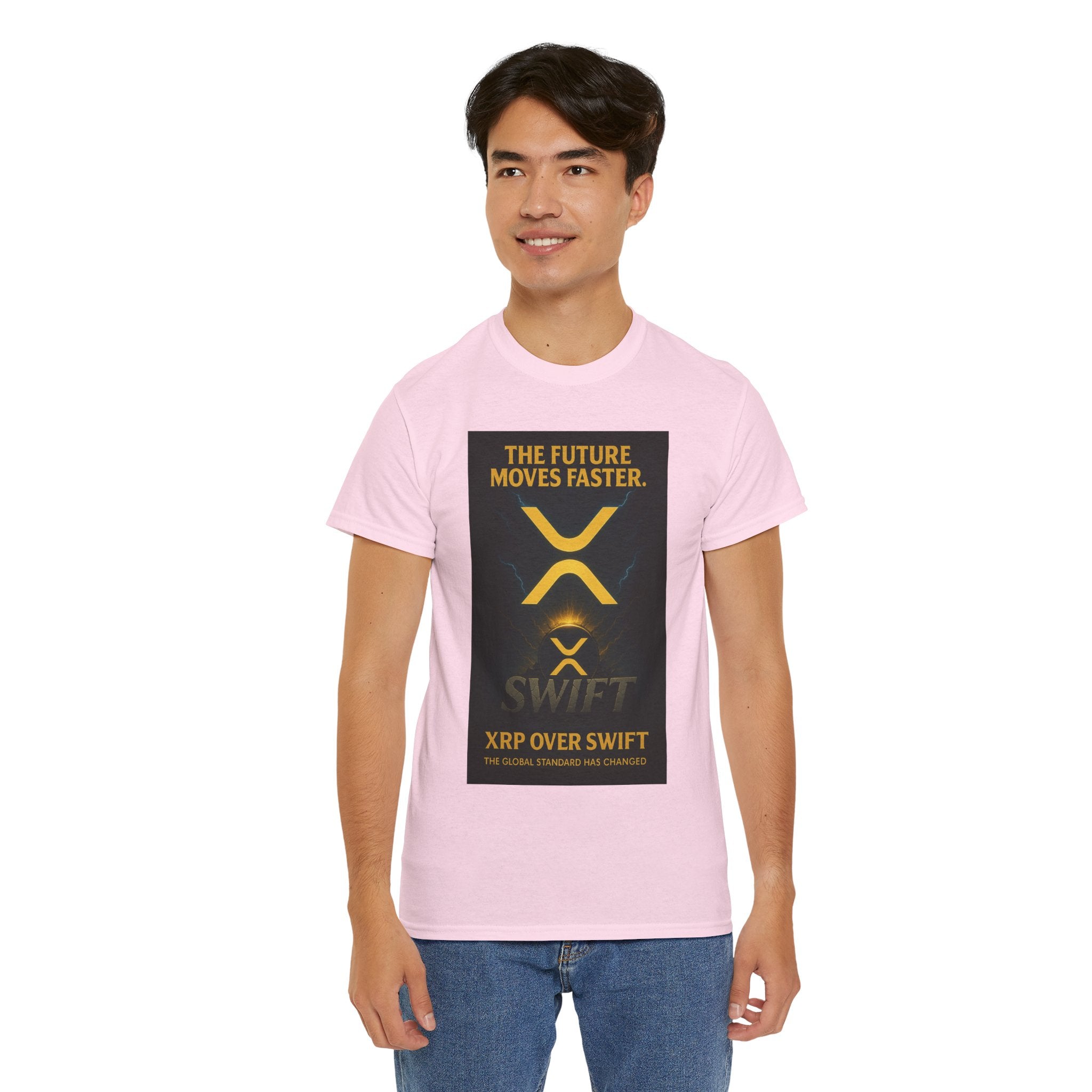 XRP Swift Crypto T-Shirt — “The Future Moves Faster” XRP Over Swift Tee