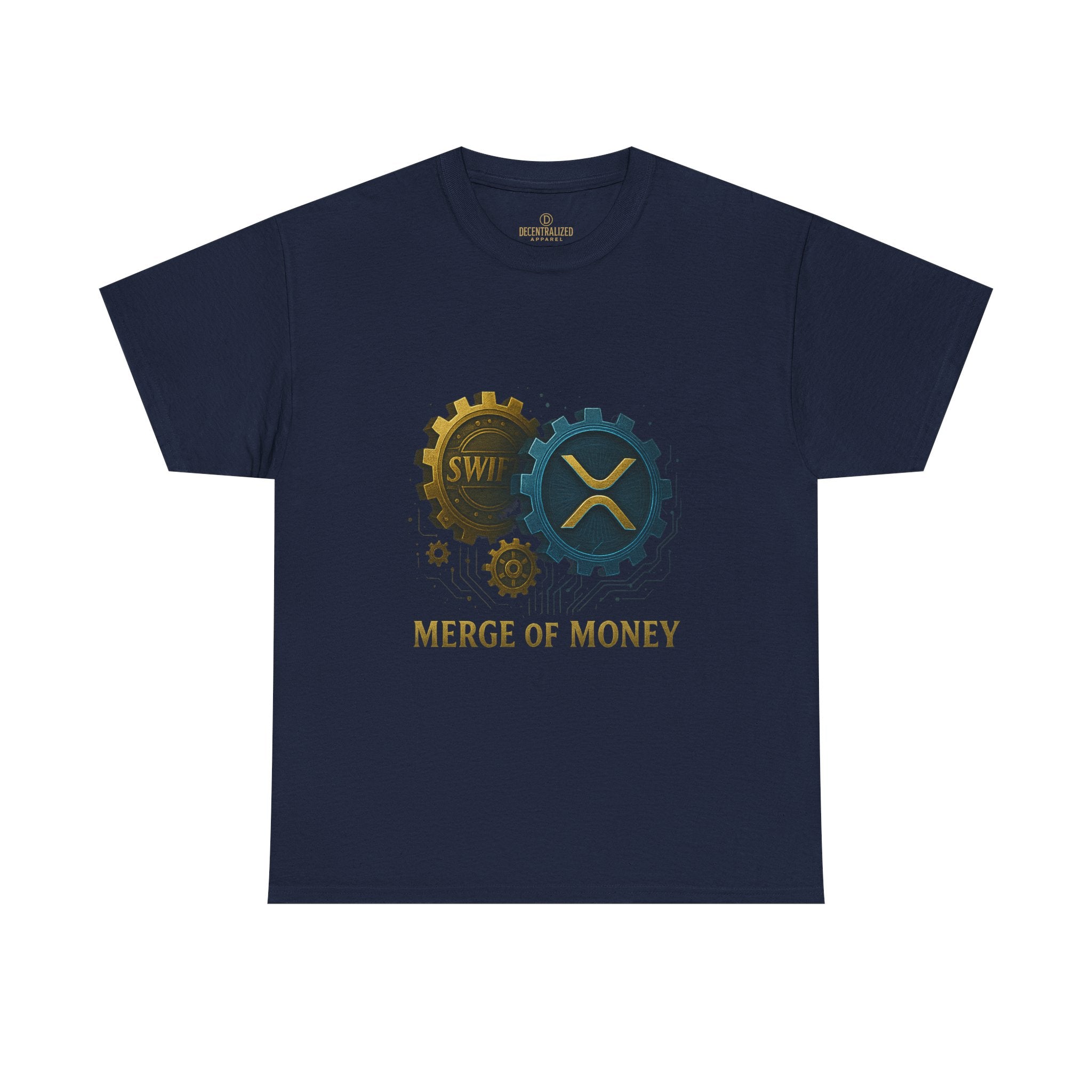 Merge of Money Tee - Cryptocurrency Gears XRP & SWI Crypto T-Shirt