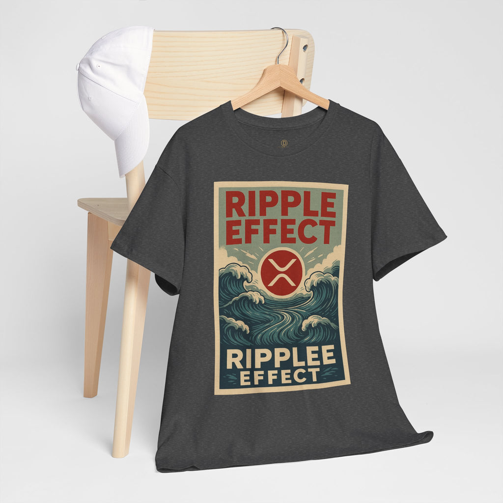 Ripple Effect Tee — Vintage Wave XRP Crypto Graphic T-Shirt