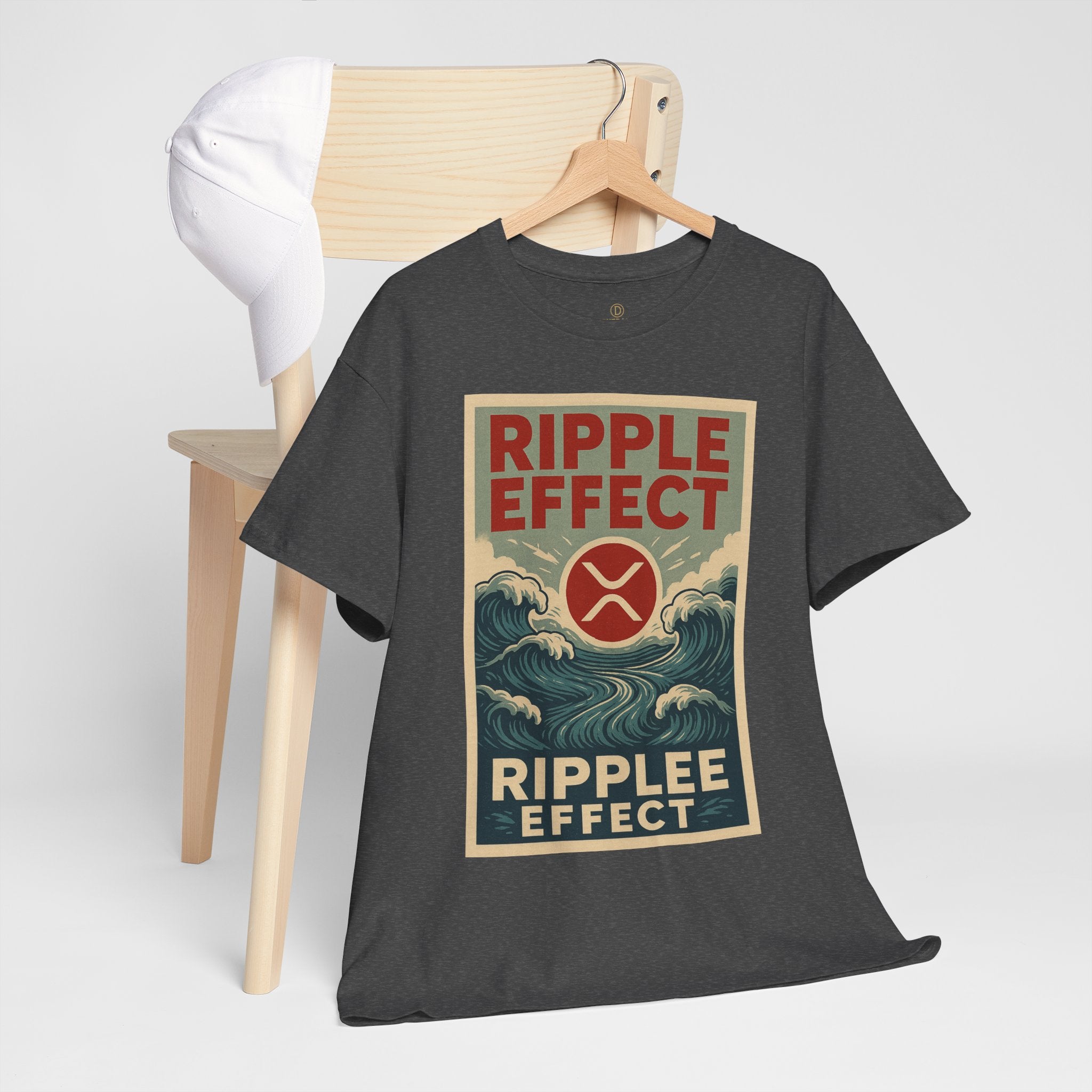 Ripple Effect Tee — Vintage Wave XRP Crypto Graphic T-Shirt