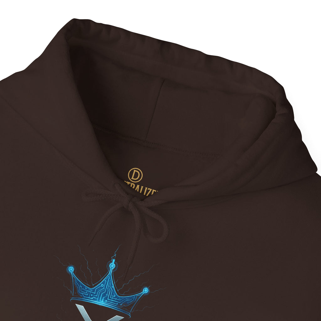 Liquidity King Hoodie — Blue Crown Logo Pullover