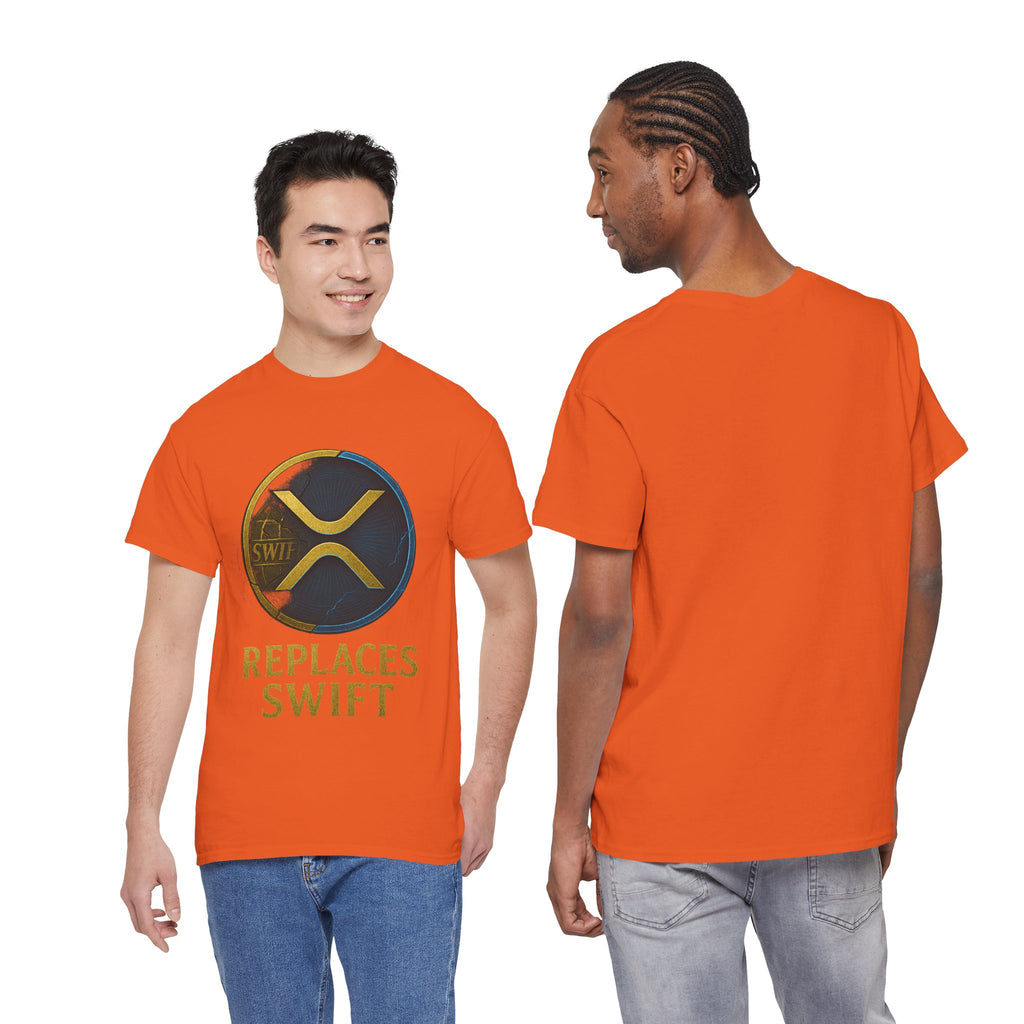 XRP 'Replaces Swift' Cotton Tee — Crypto Ripple Logo T-Shirt
