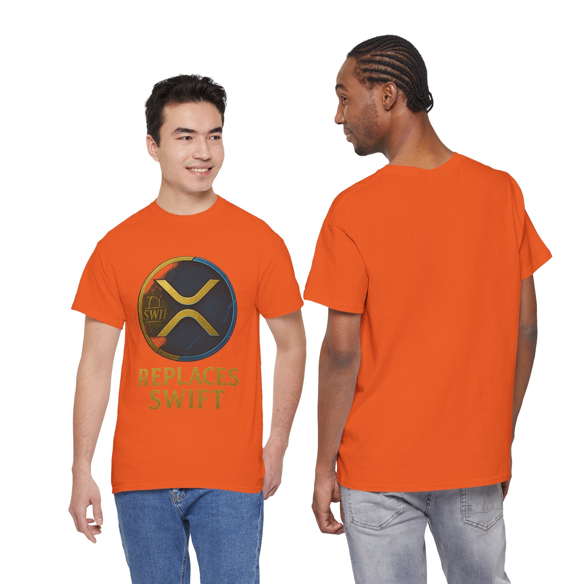 XRP 'Replaces Swift' Cotton Tee — Crypto Ripple Logo T-Shirt