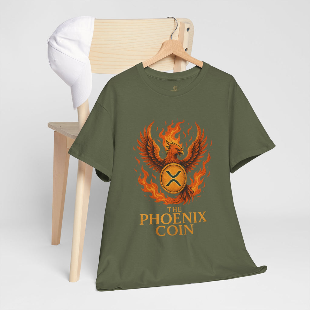 Phoenix Coin T‑Shirt — Fiery Phoenix Crypto Logo Tee