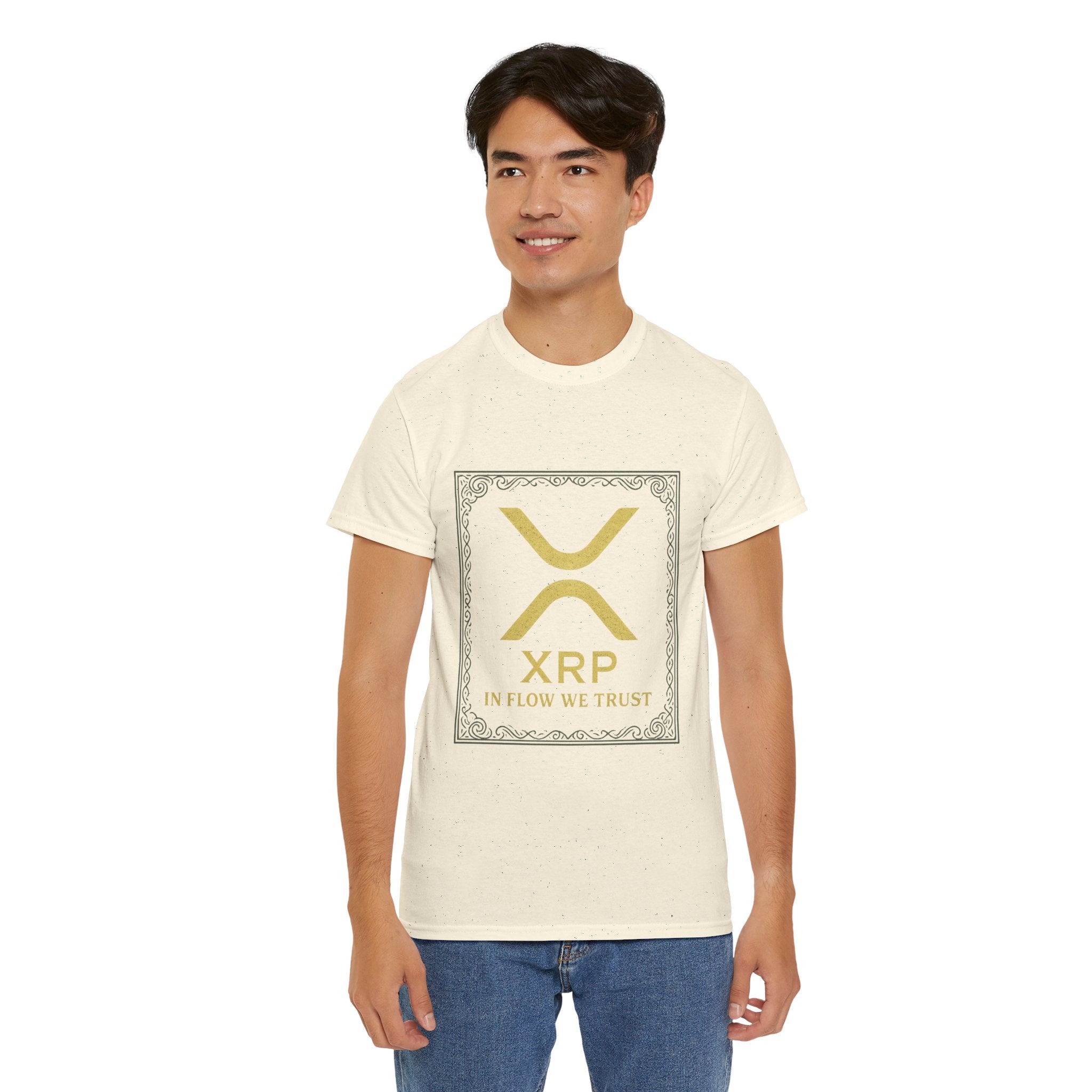 XRP Logo T-Shirt — "In Flow We Trust" Crypto Tee for Ripple Fans