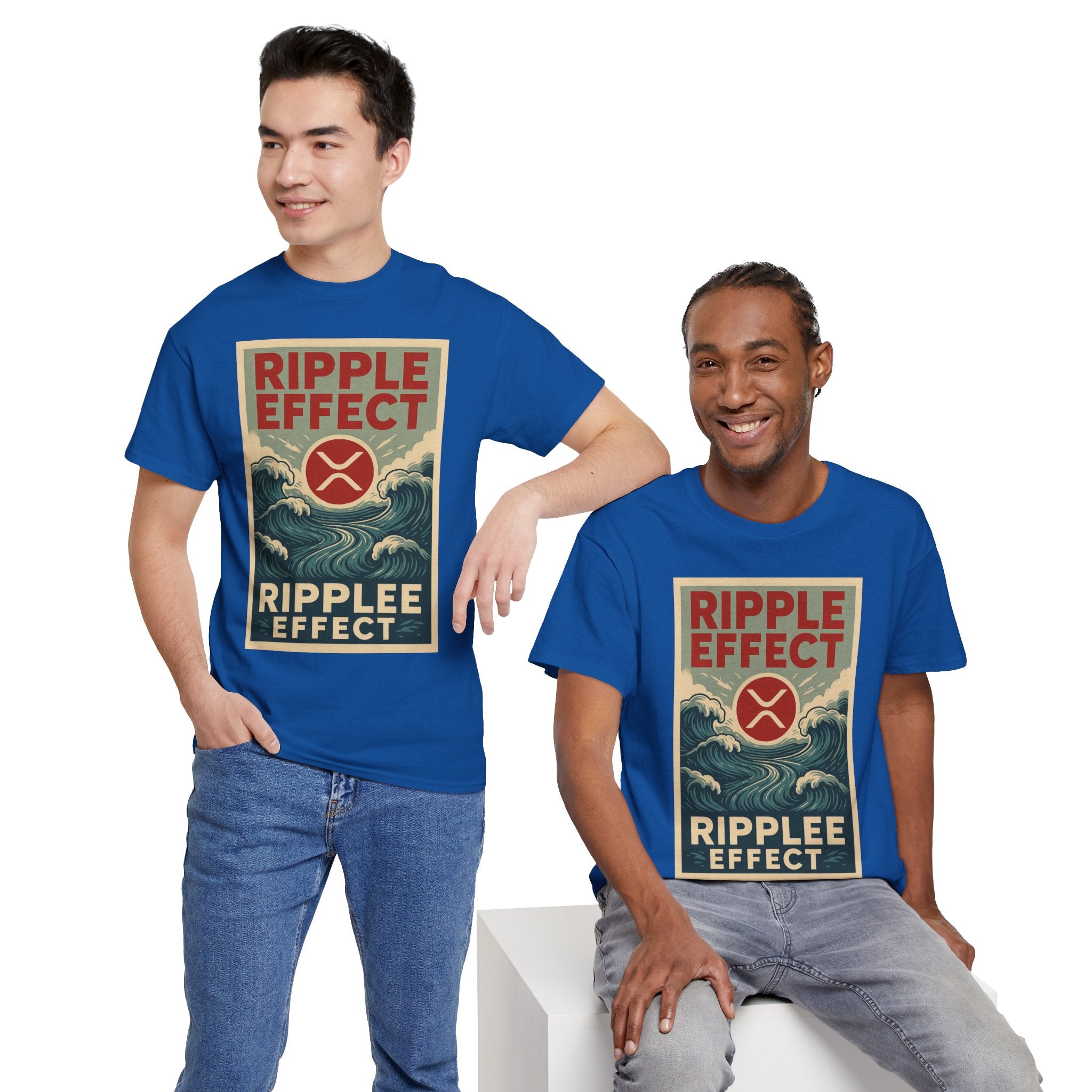 Ripple Effect Tee — Vintage Wave XRP Crypto Graphic T-Shirt