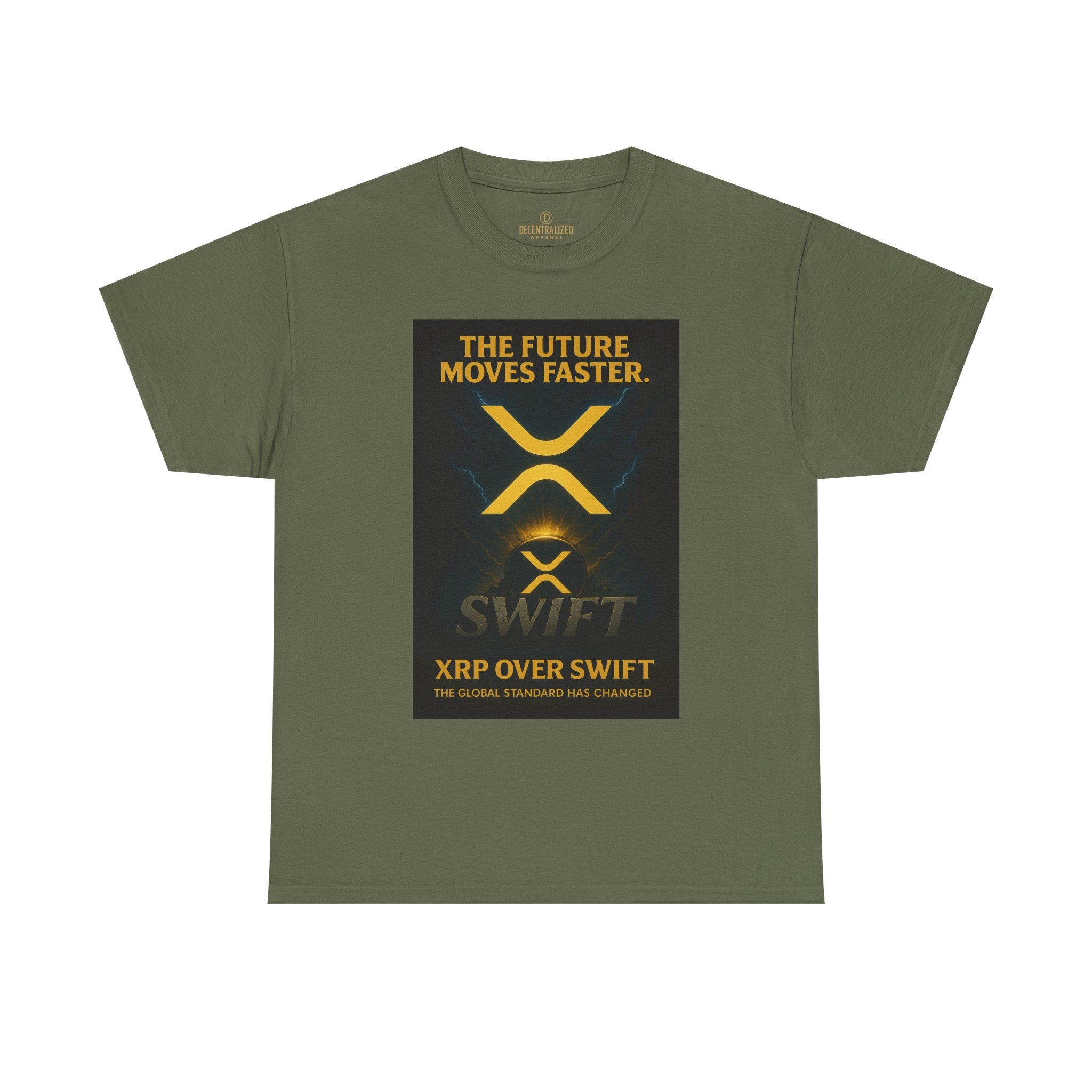 XRP Swift Crypto T-Shirt — “The Future Moves Faster” XRP Over Swift Tee