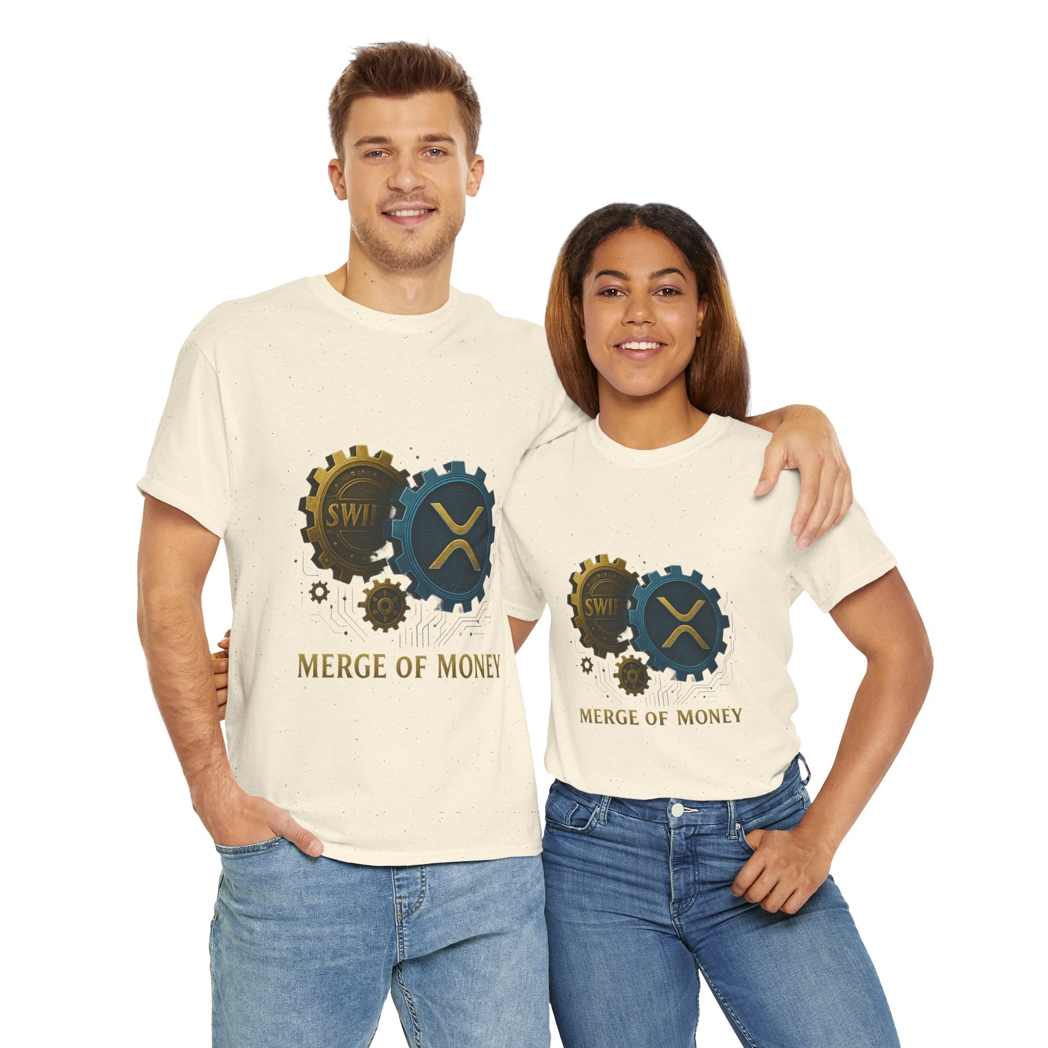 Merge of Money Tee - Cryptocurrency Gears XRP & SWI Crypto T-Shirt