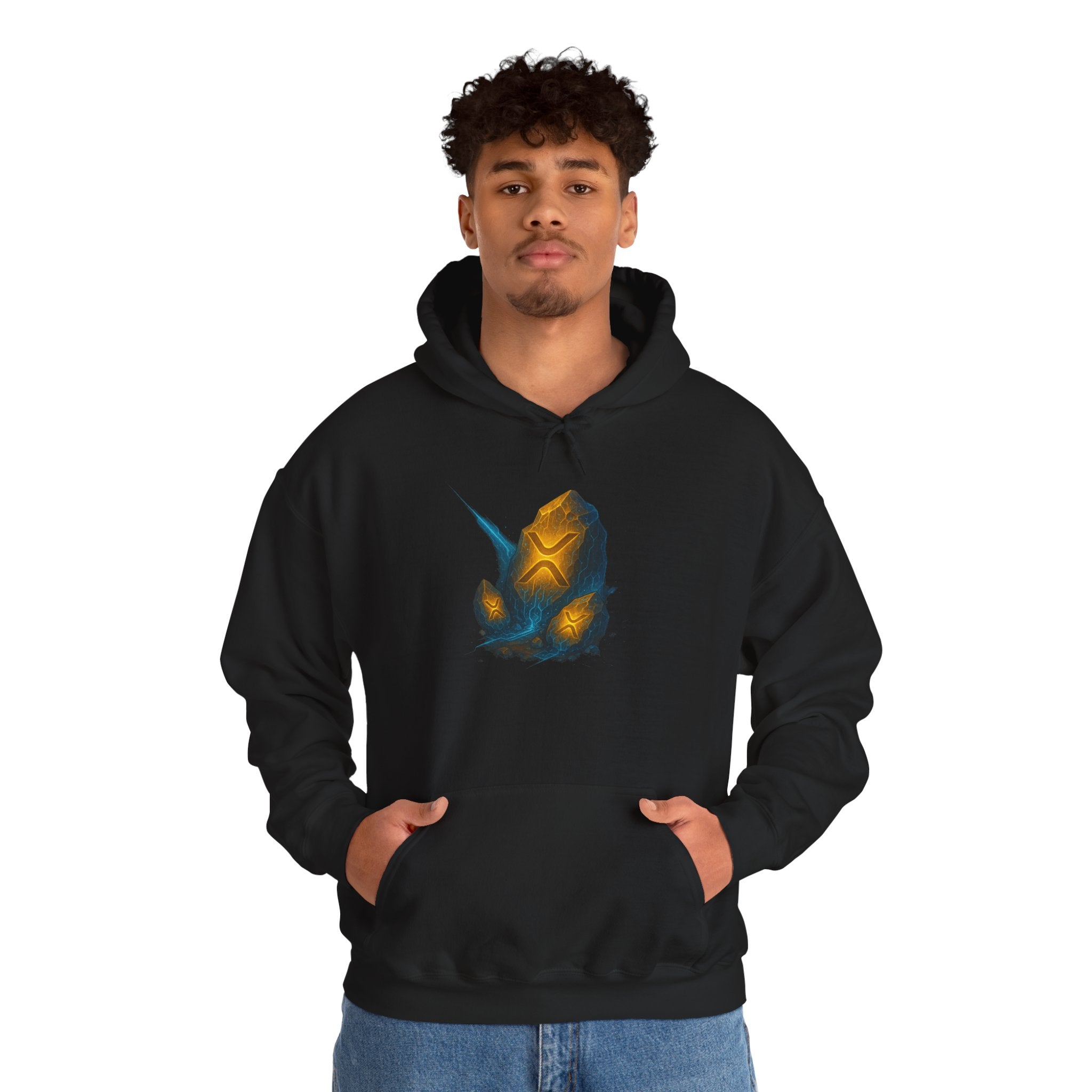 Rune Stone Hoodie — Glowing Mystic Rock Graphic Hooded Sweatshirt