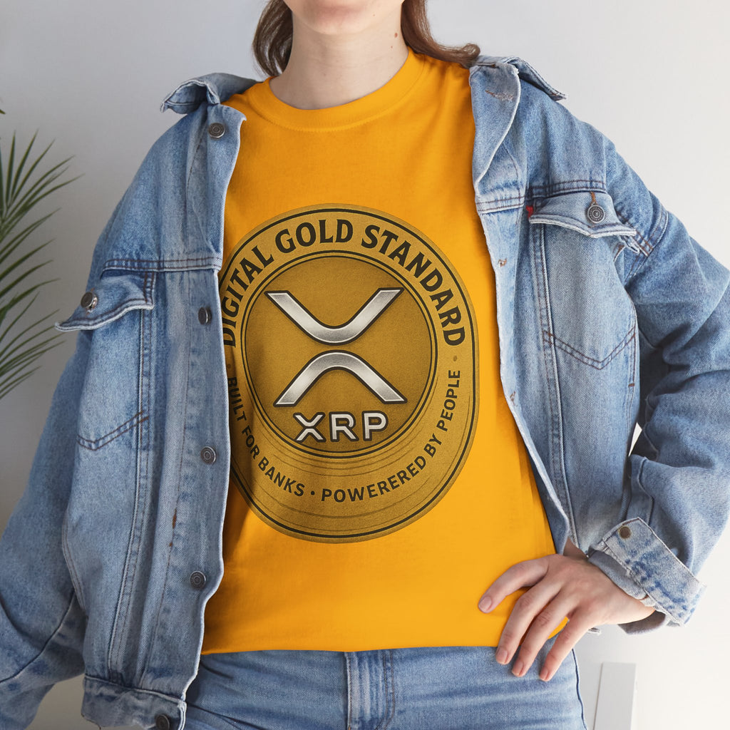 XRP Digital Gold Tee – Cryptocurrency Logo Shirt