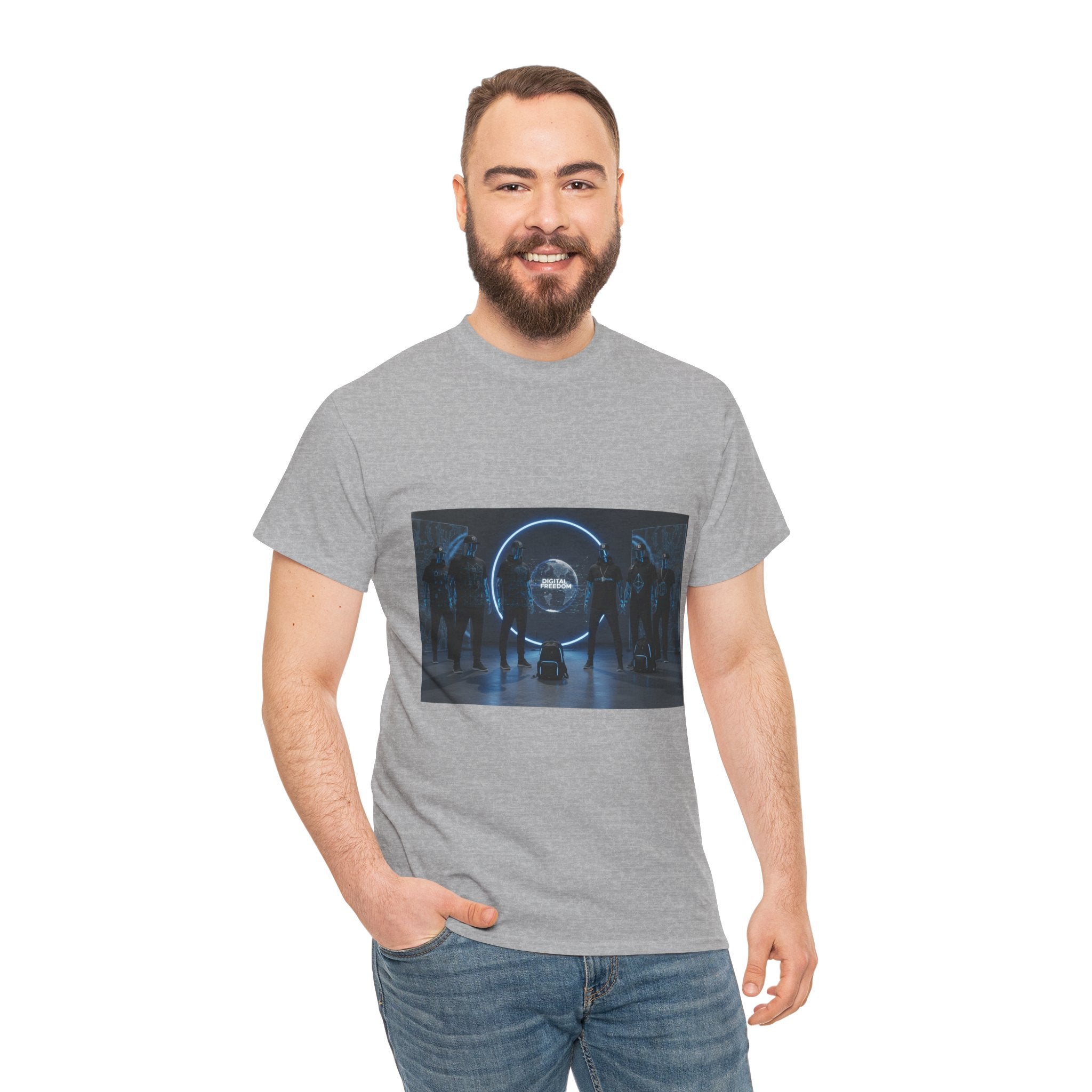 Sci‑Fi Portal Graphic Tee — Futuristic Neon Crew T-Shirt