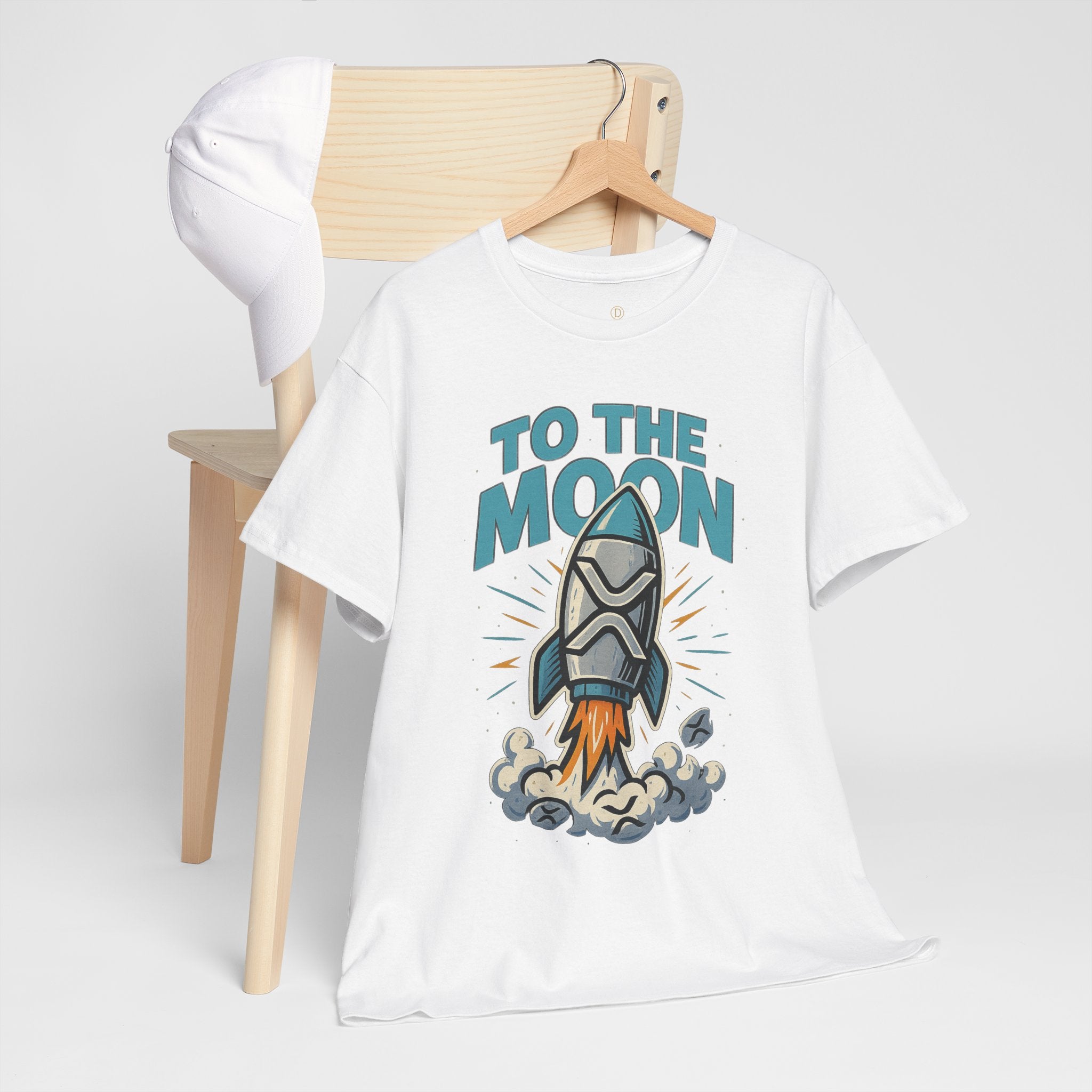 To The Moon Rocket T-Shirt — Space Graphic Tee for Crypto & Space Enthusiasts