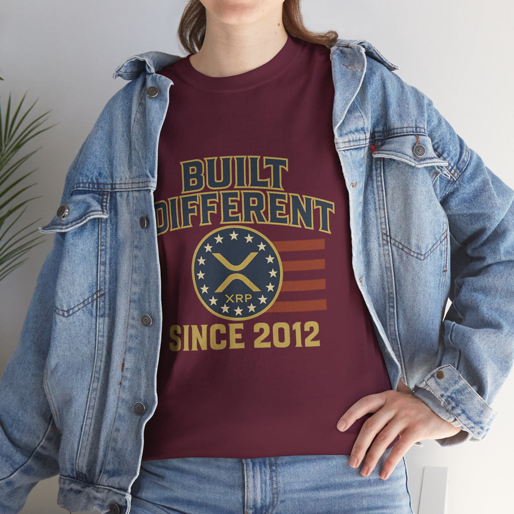 Built Different Since 2012 T-Shirt — American Flag Vintage Crew Tee