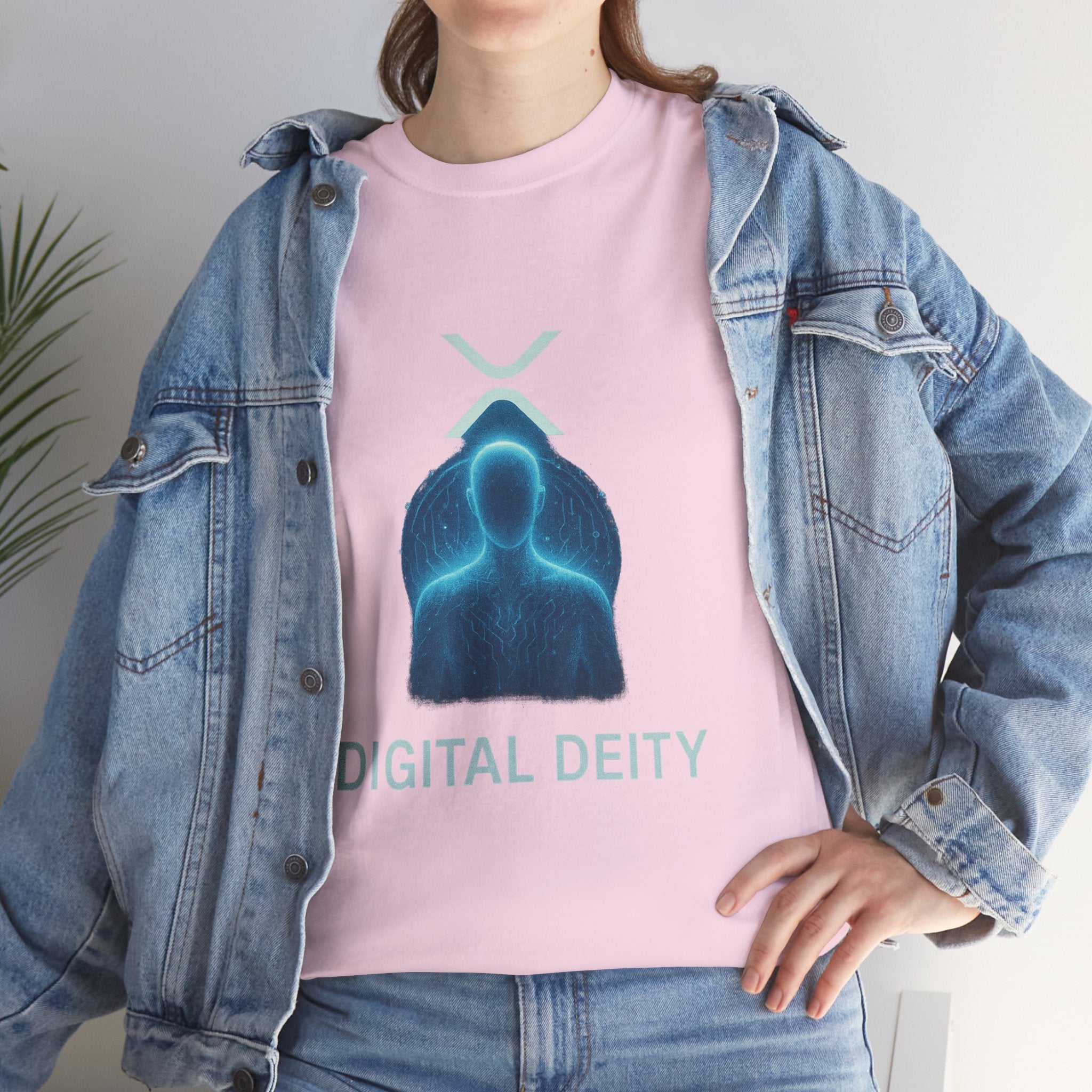 Digital Deity T‑Shirt — Futuristic Neon Tech Hoodie Tee