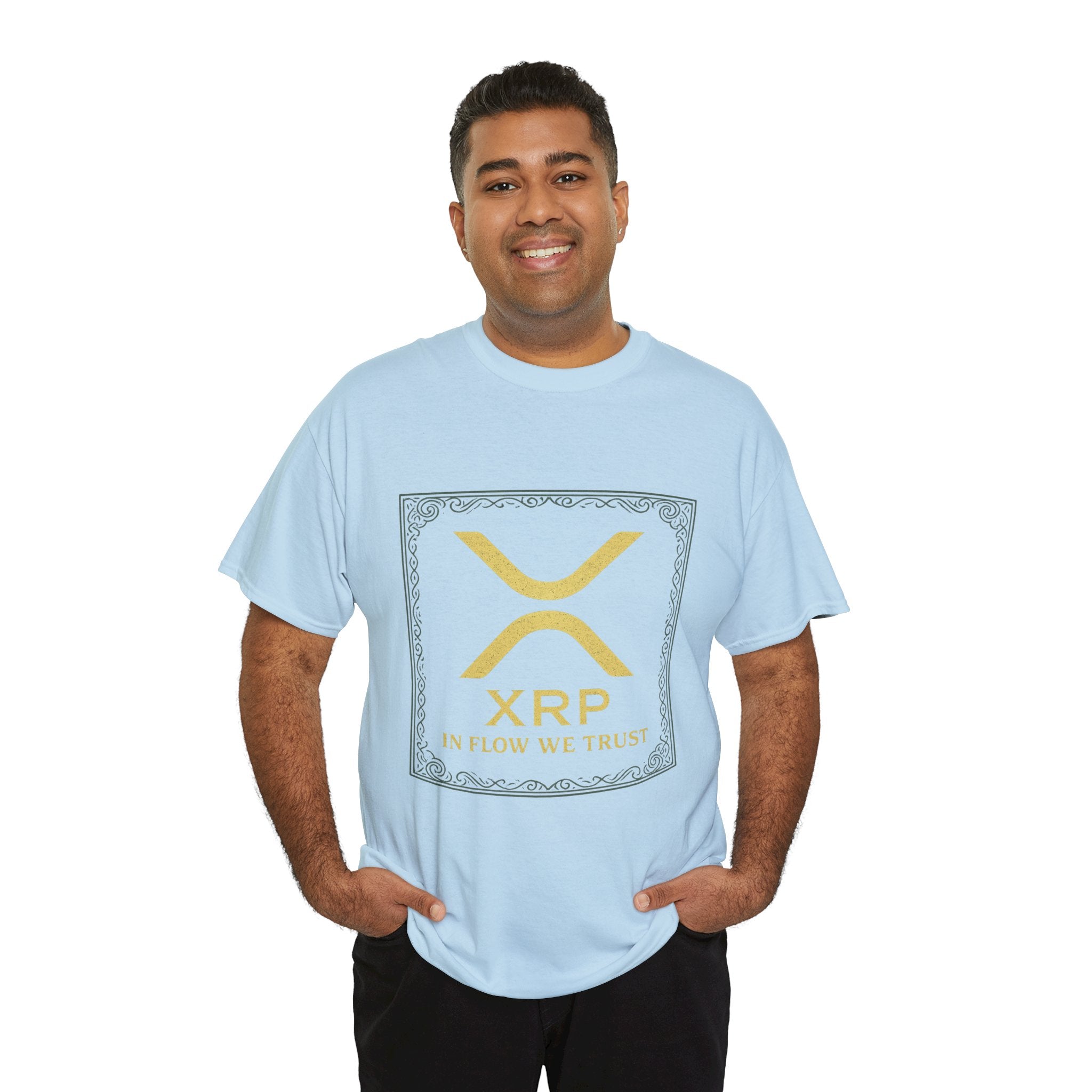 XRP Logo T-Shirt — "In Flow We Trust" Crypto Tee for Ripple Fans