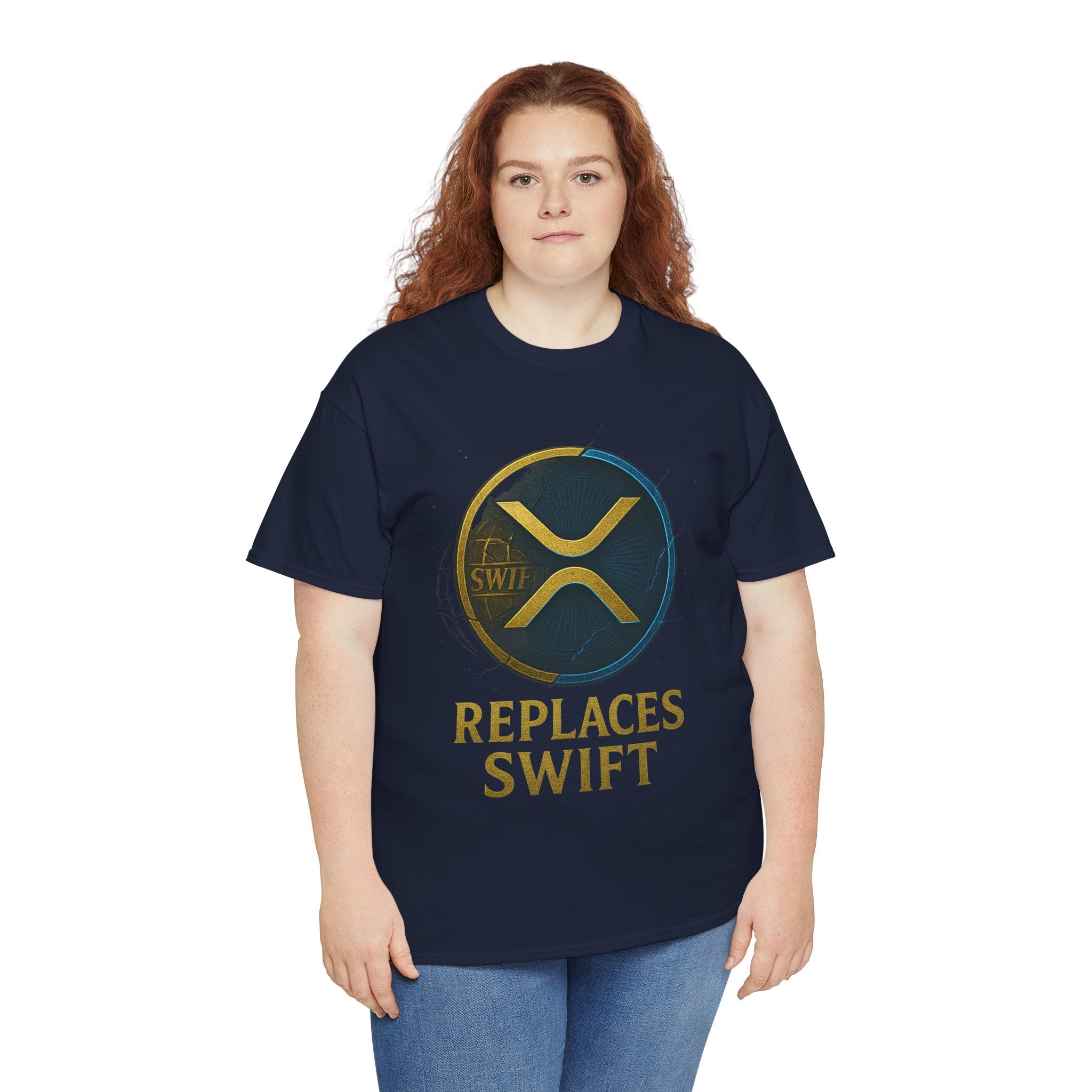XRP 'Replaces Swift' Cotton Tee — Crypto Ripple Logo T-Shirt