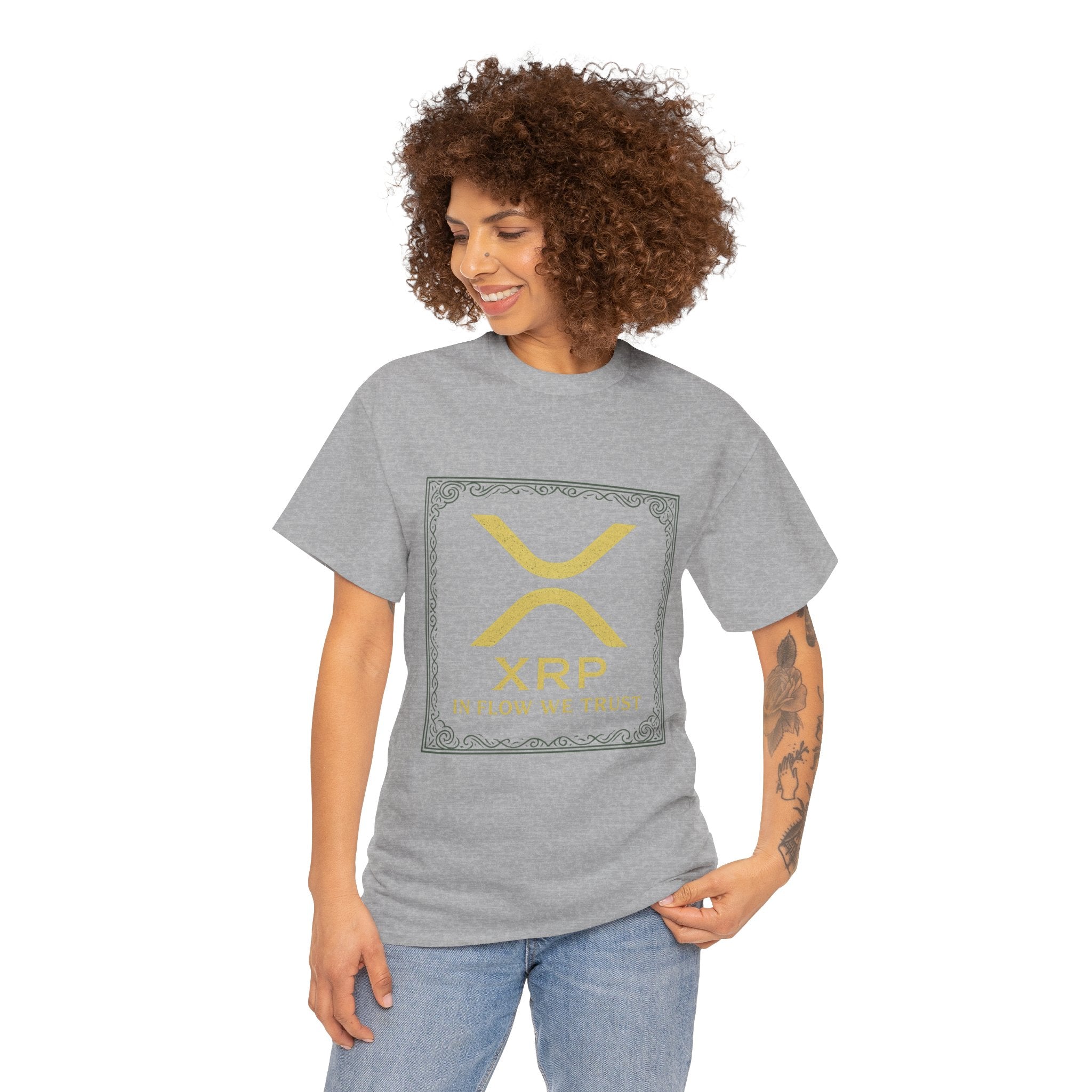XRP Logo T-Shirt — "In Flow We Trust" Crypto Tee for Ripple Fans