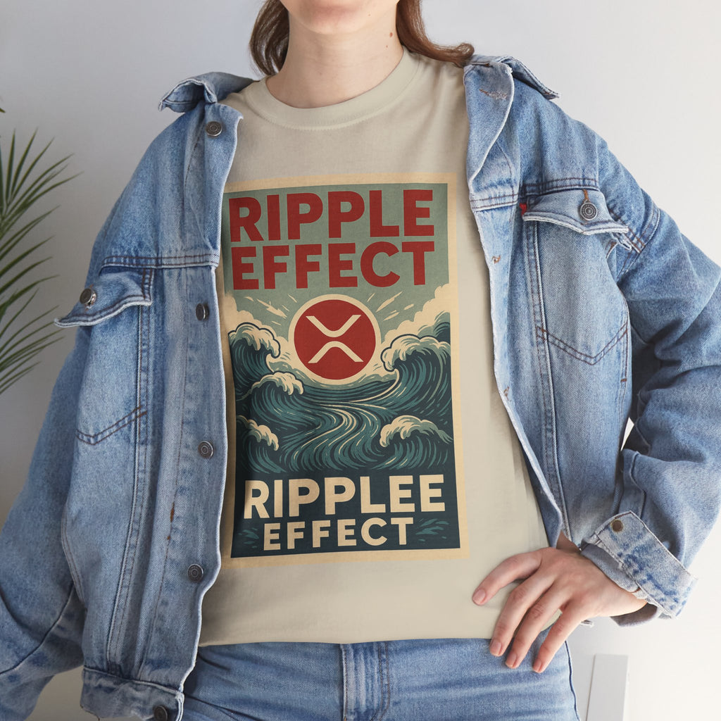 Ripple Effect Tee — Vintage Wave XRP Crypto Graphic T-Shirt
