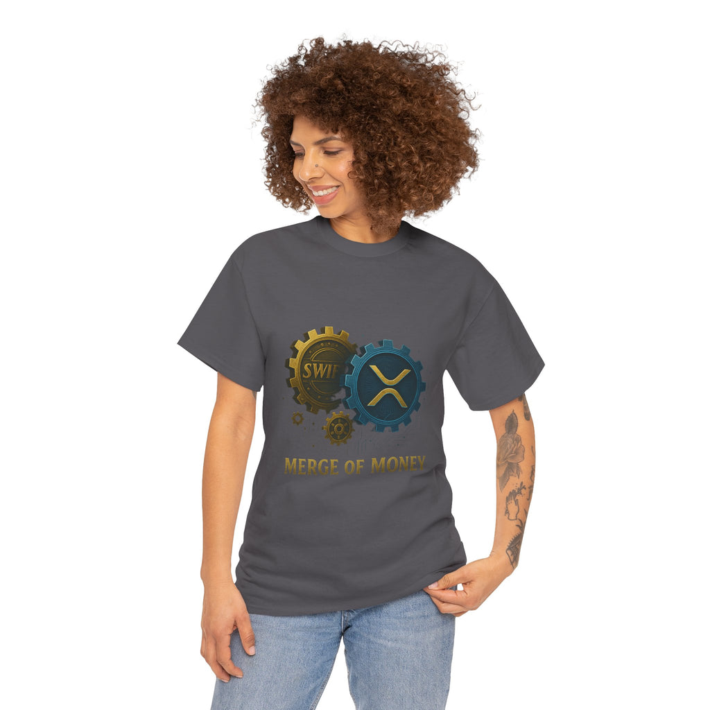 Merge of Money Tee - Cryptocurrency Gears XRP & SWI Crypto T-Shirt