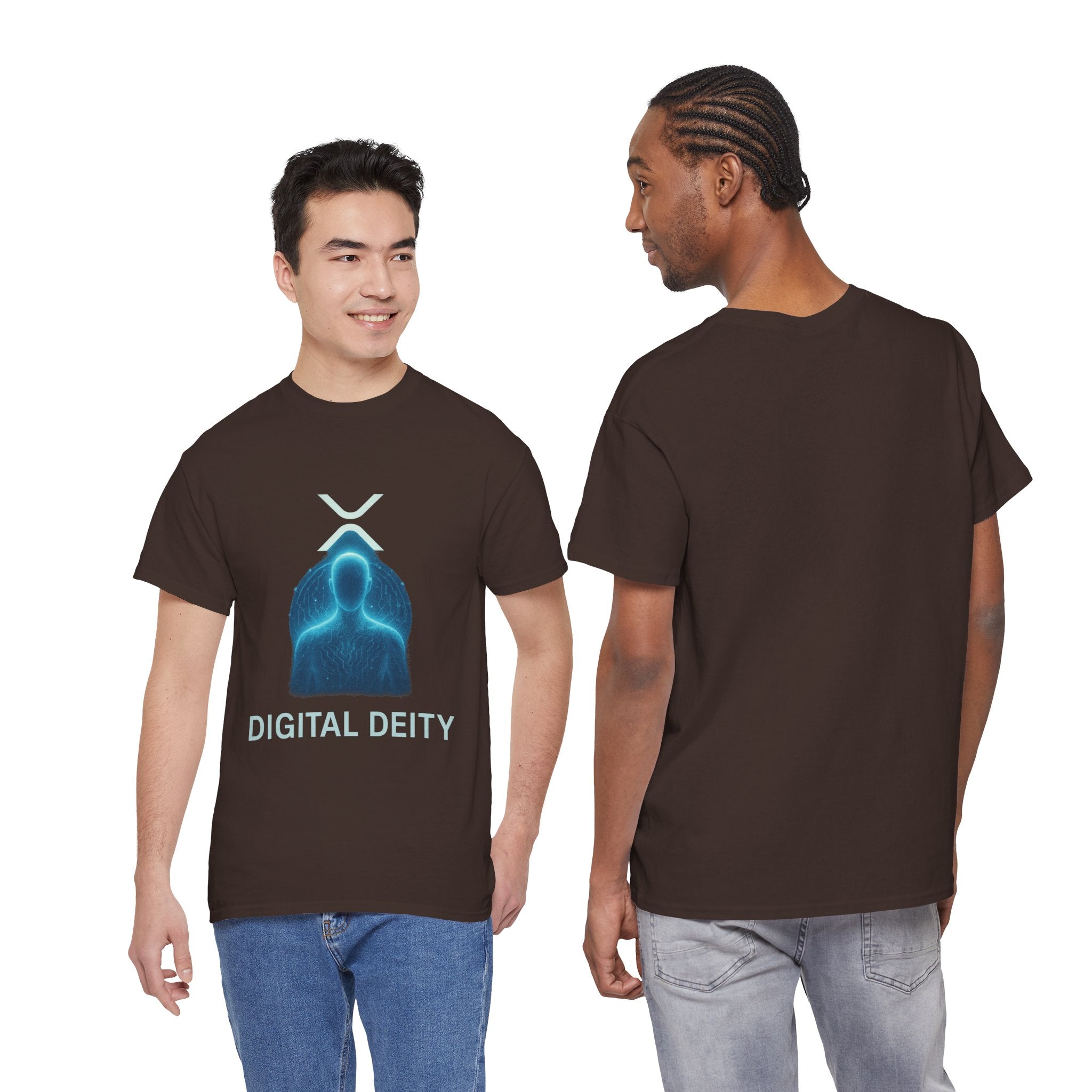 Digital Deity T‑Shirt — Futuristic Neon Tech Hoodie Tee