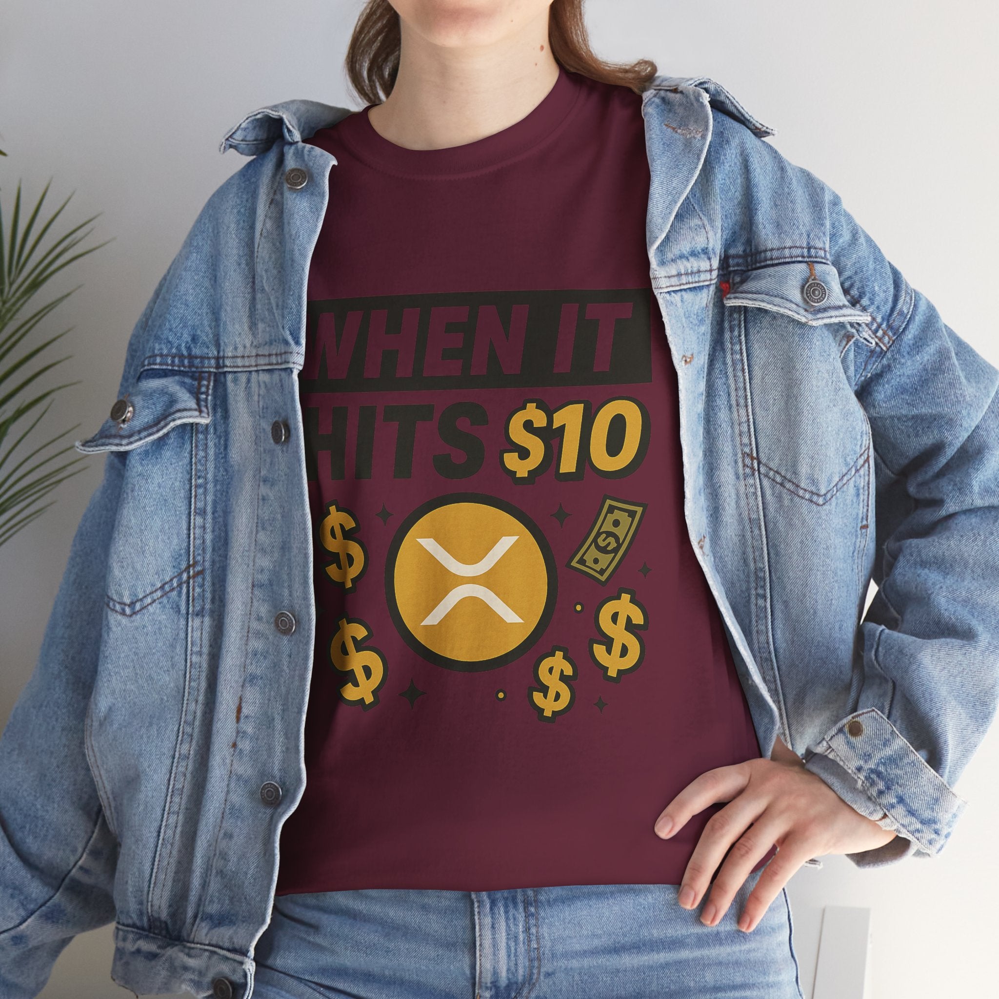 Crypto Tee - "When It Hits 10" Ripple XRP Meme Shirt