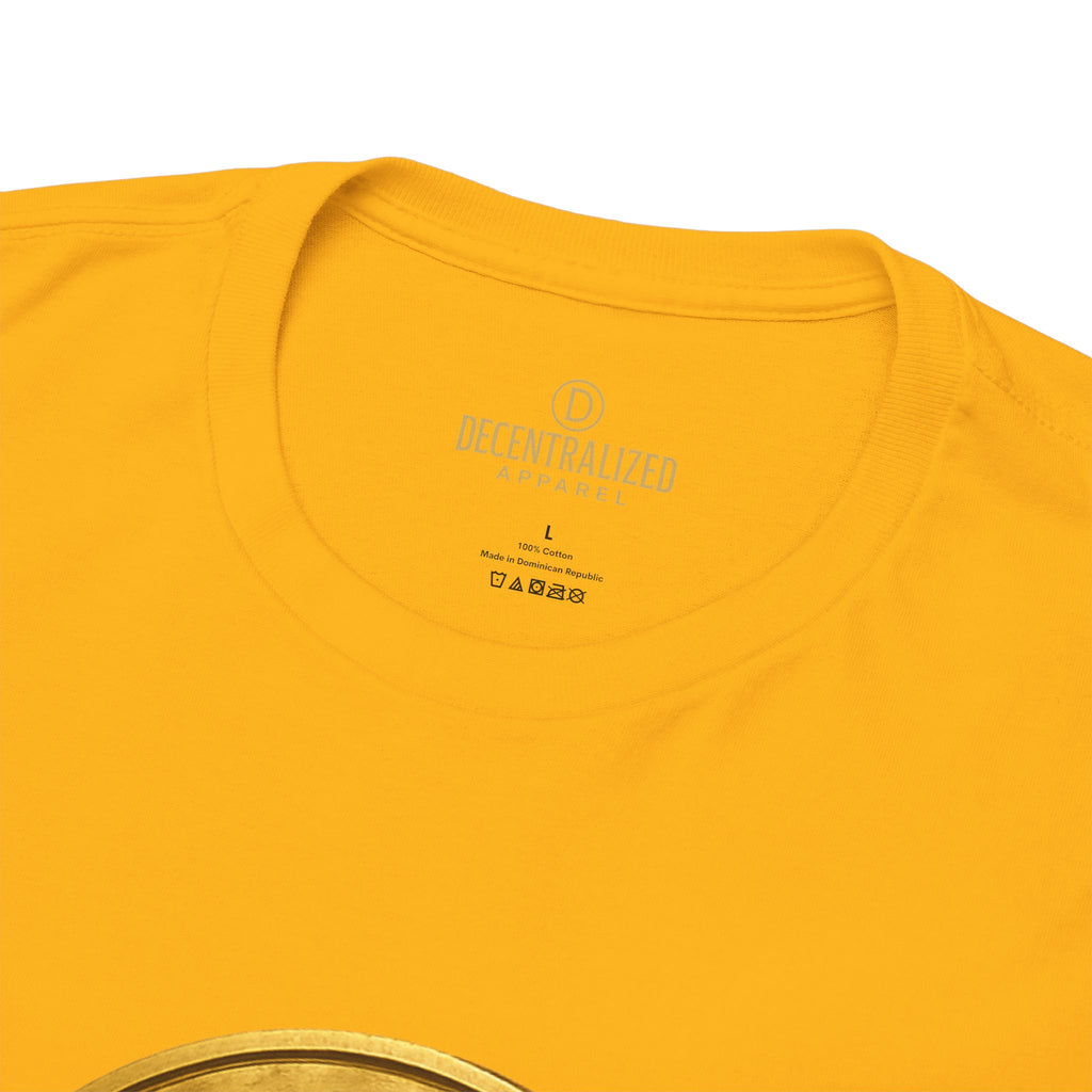 XRP Ledger Trophy T‑Shirt – Gold Ripple Coin on Pedestal Crypto Tee