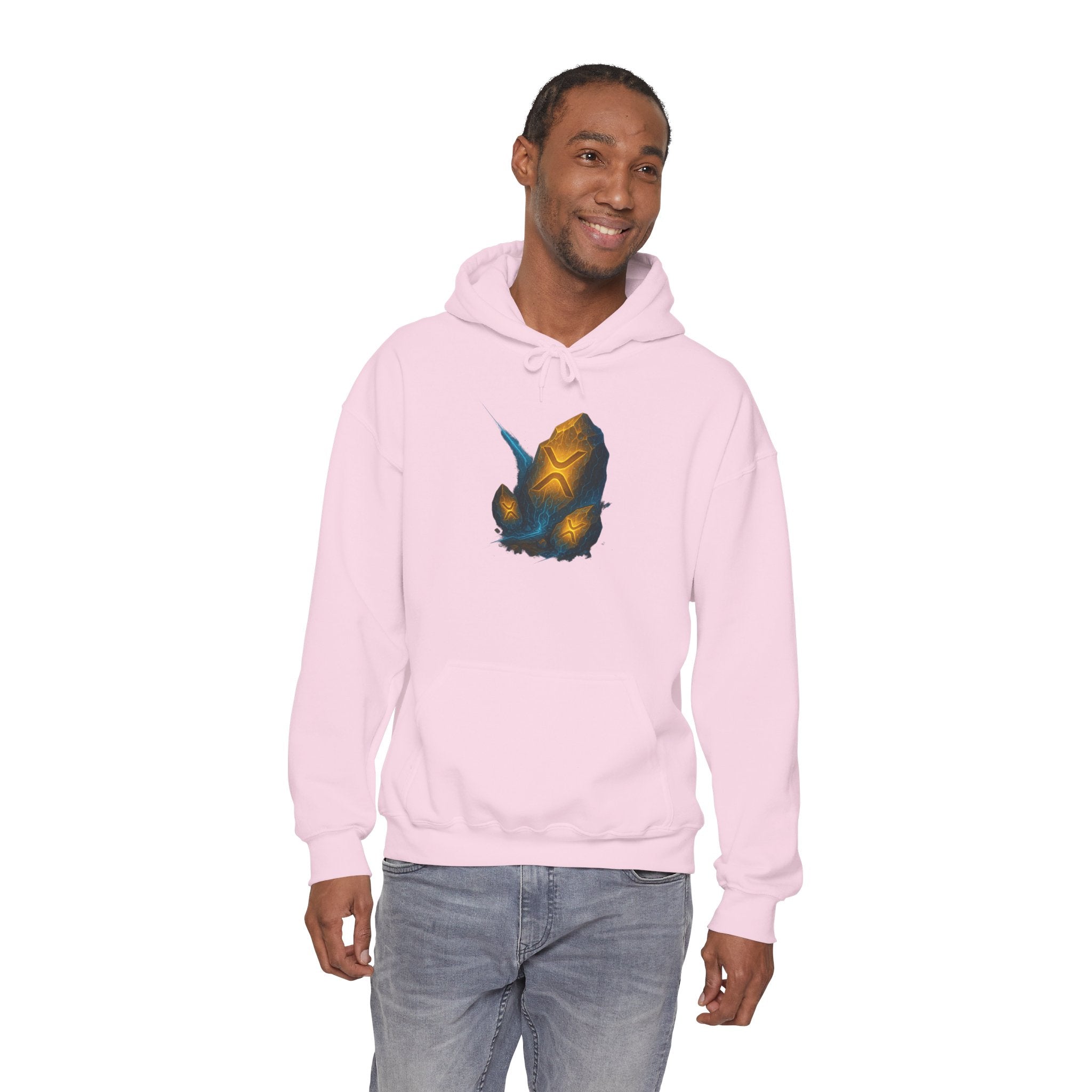 Rune Stone Hoodie — Glowing Mystic Rock Graphic Hooded Sweatshirt