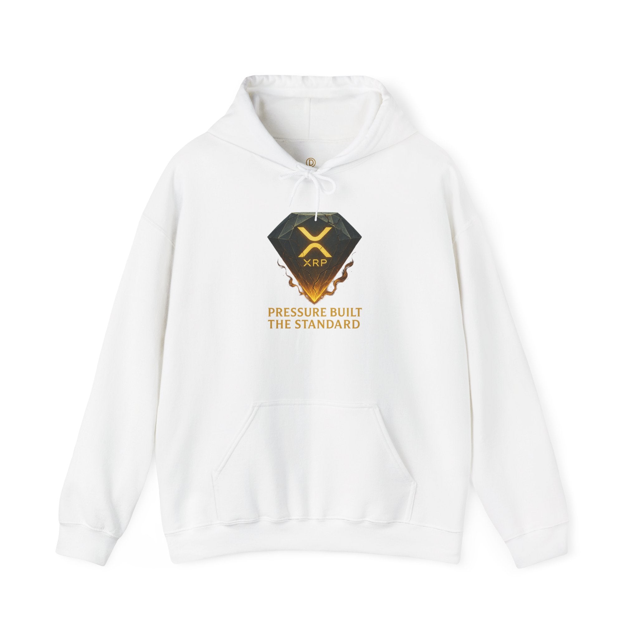 XRP Crypto Hoodie — "Pressure Built The Standard" Logo Pullover