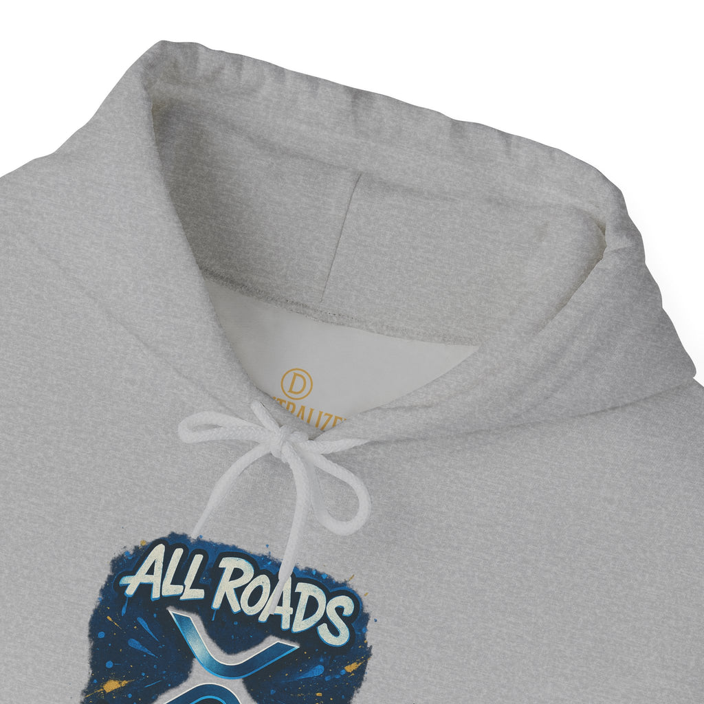 All Roads Lead to XRP Hoodie – Crypto Ripple Logo Sweatshirt