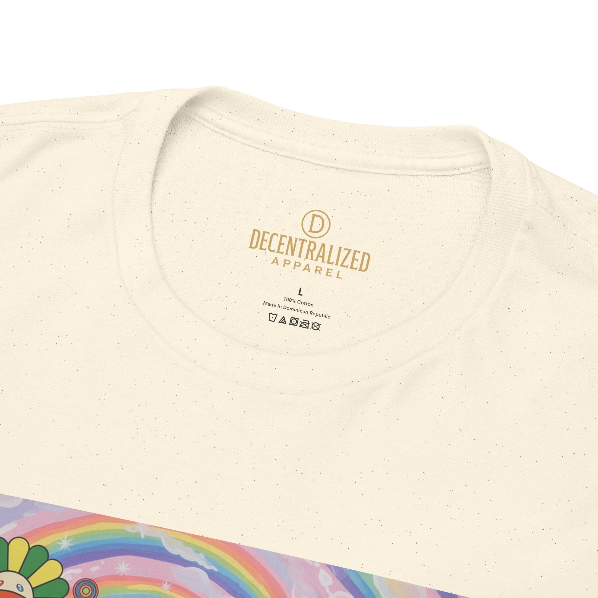 Crypto Rainbow T-Shirt — Bitcoin & Ethereum Hippie Art Tee