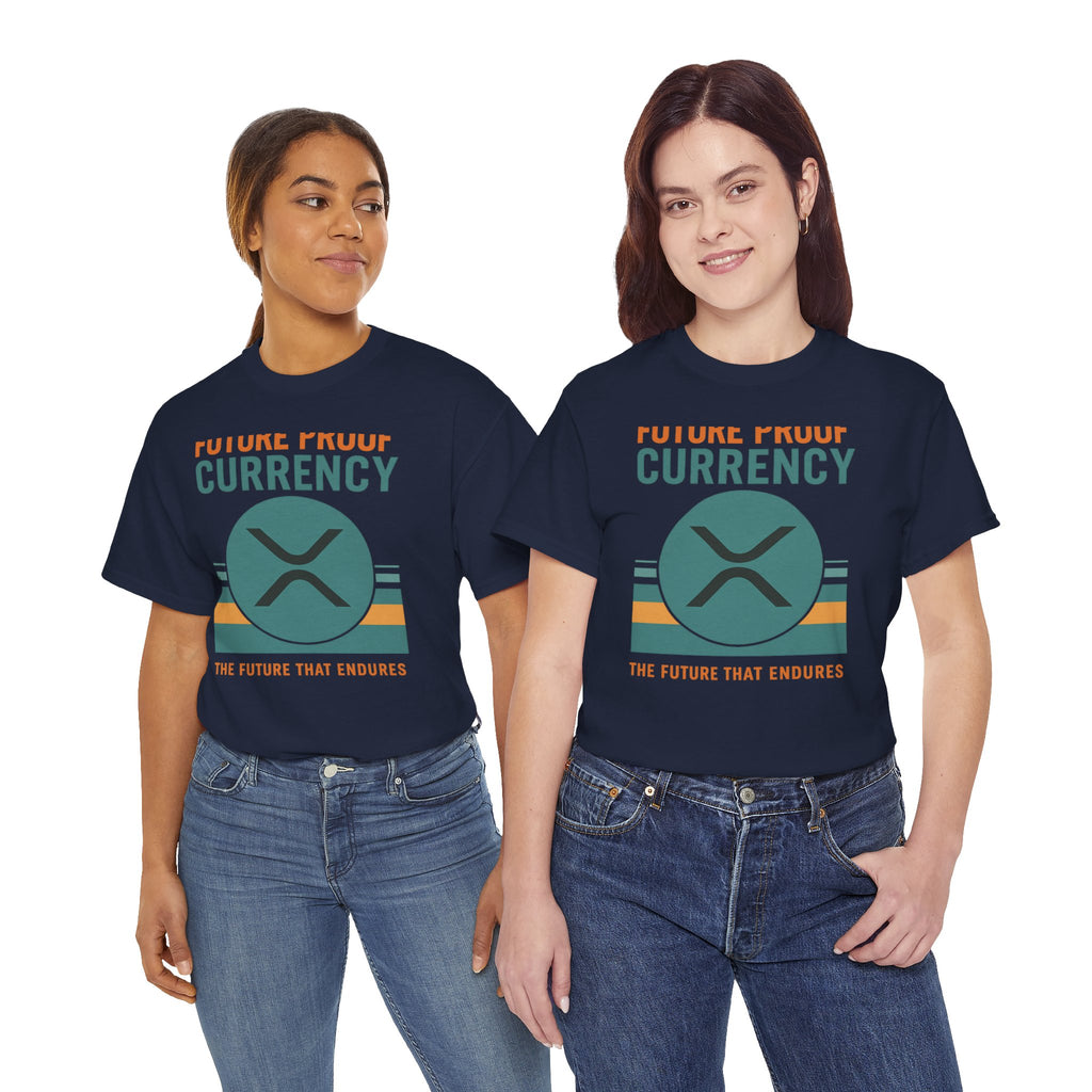 RIPPLE XRP 'Future Proof Currency' Graphic Tee — Crypto Retro Logo Shirt