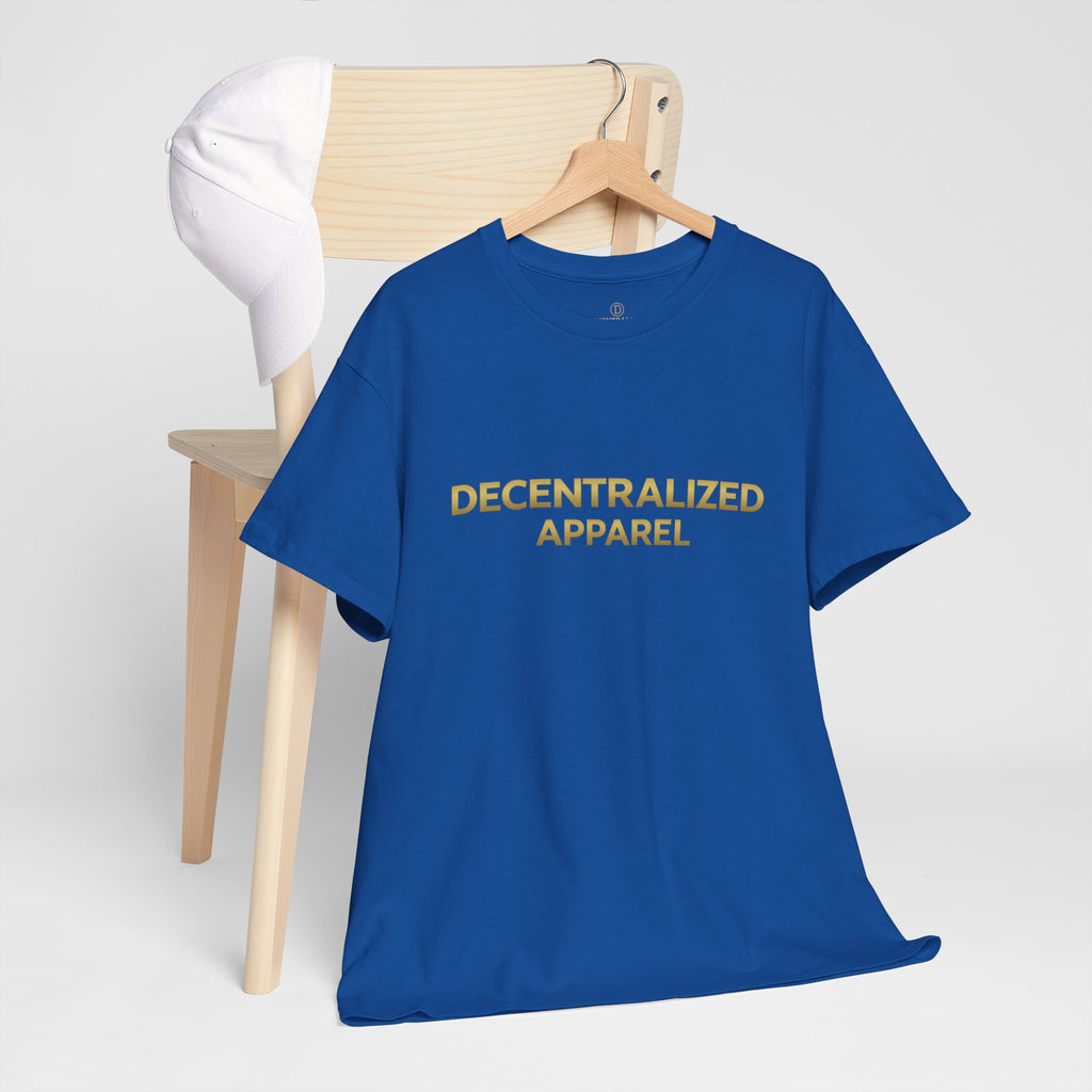 Decentralized Apparel T‑Shirt — Minimal Gold Logo Tee
