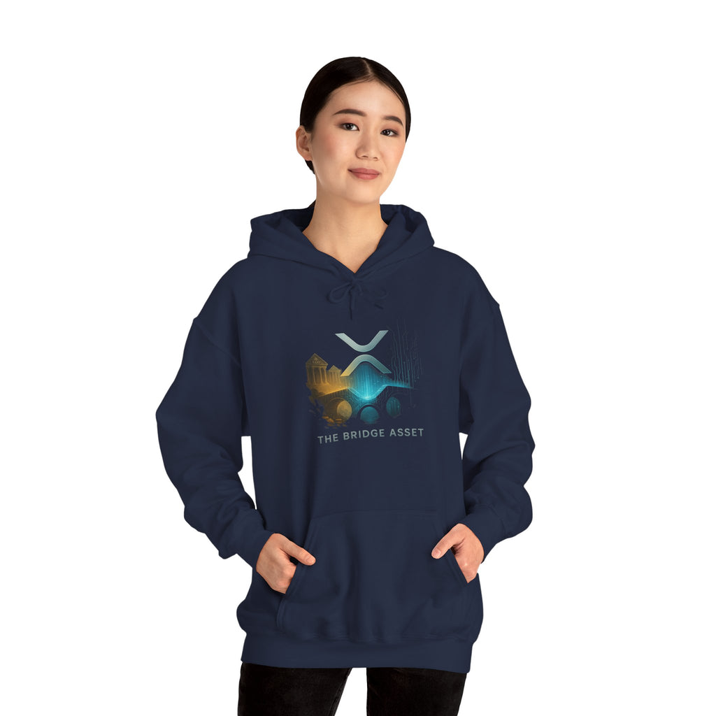 Bridge Asset Logo Hoodie — Minimal Crypto XRP Design