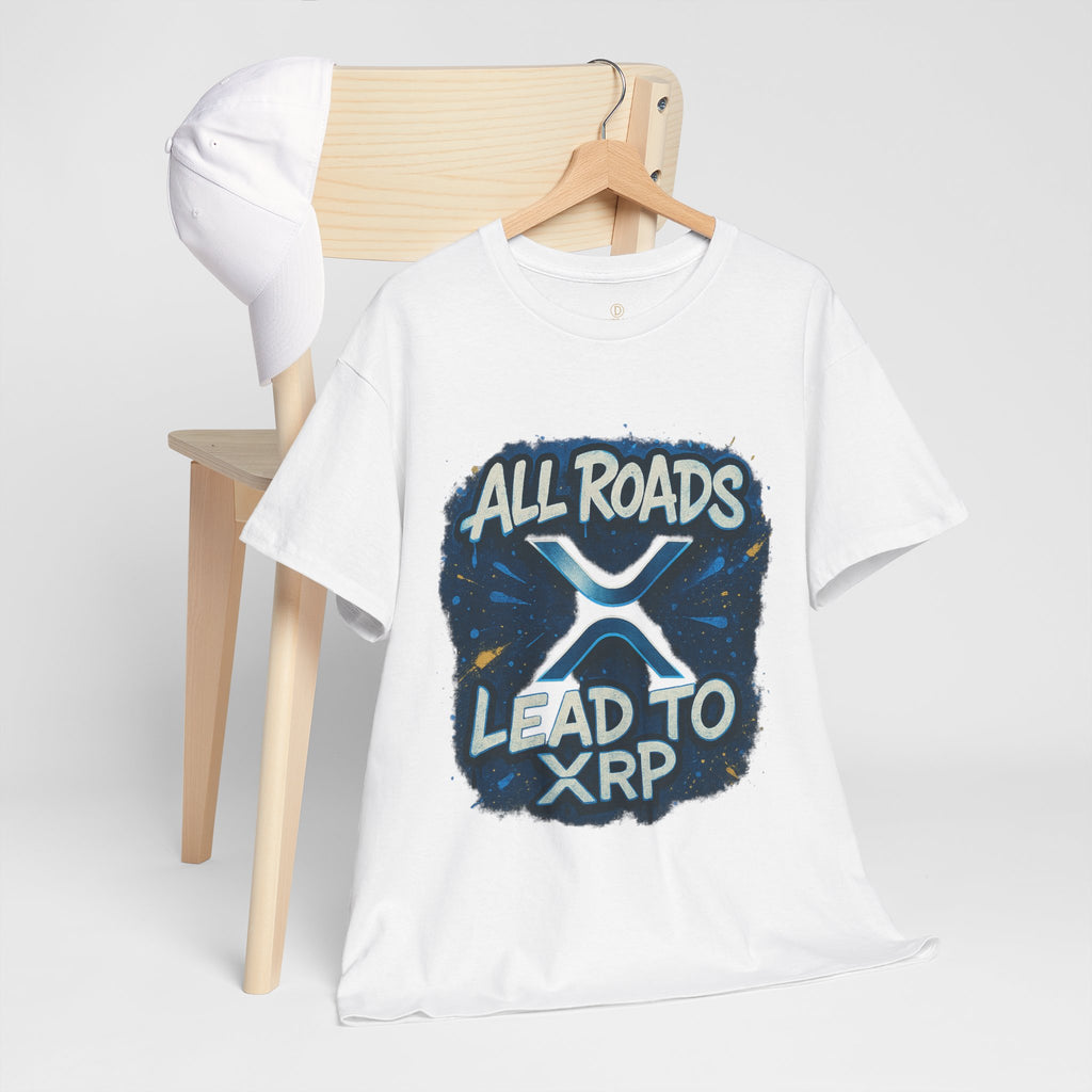 XRP Crypto T-Shirt — "All Roads Lead to XRP" Graphic Tee